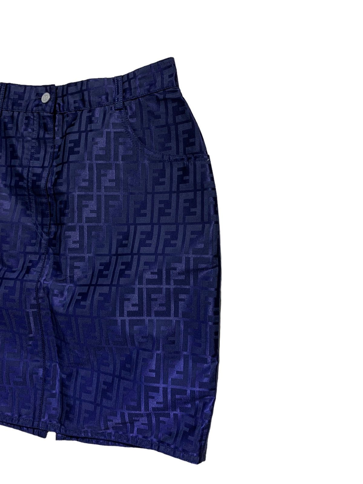 Fendi 🔥FENDI ZUCCA MONOGRAM BLUE MINI SKIRTS Size 28" / US 6 / IT 42 - 4 Thumbnail