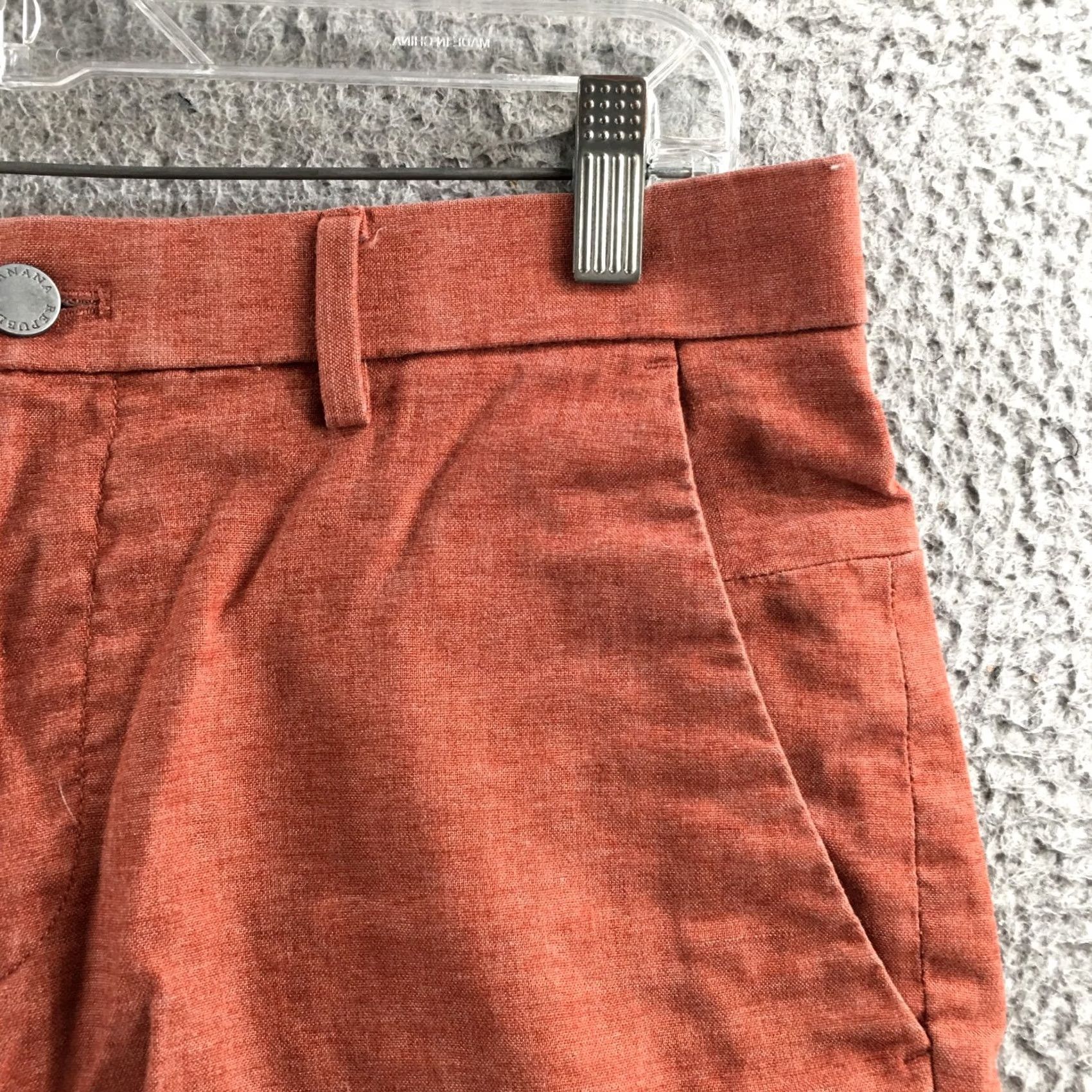 Banana Republic Banana Republic Mens Chino Shorts 32 Red Mid Rise Button Front Zip Fly Casual Size US 32 / EU 48 - 3 Thumbnail