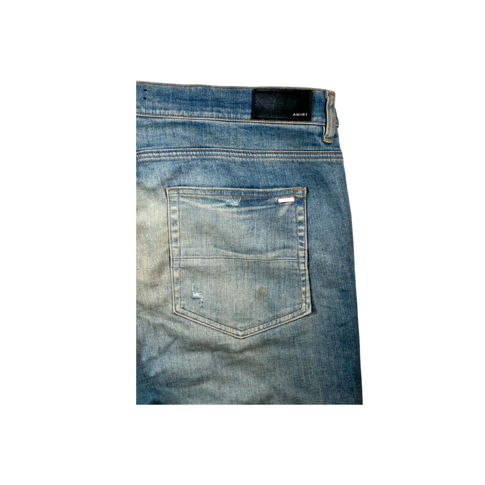 Amiri Amiri Plaid Flannel Patch MX1 Light Wash & Multicolor Jeans Size US 40 / EU 56 - 3 Thumbnail