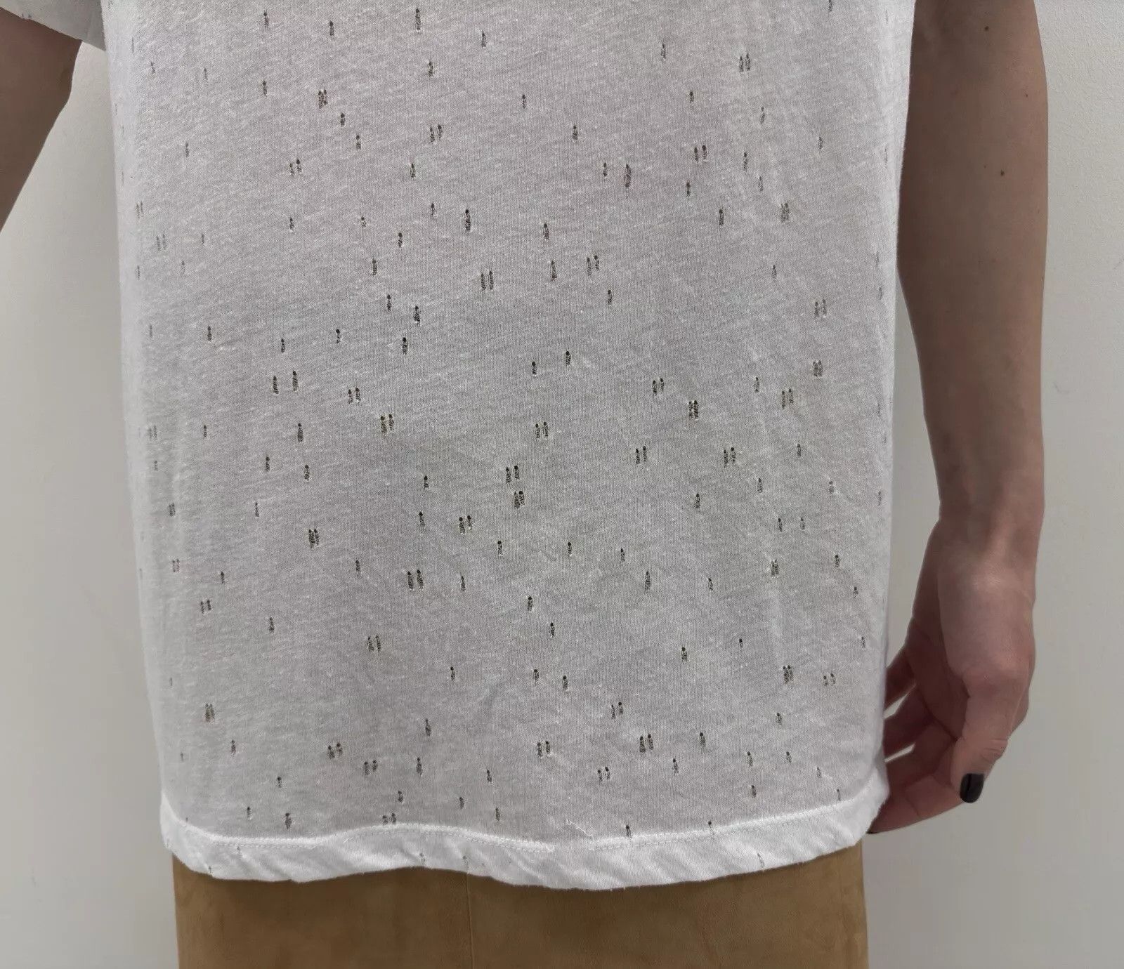 T by Alexander Wang T Alexander Wang Womens Distressed T-shirt Tee White Size M / US 6-8 / IT 42-44 - 8 Thumbnail