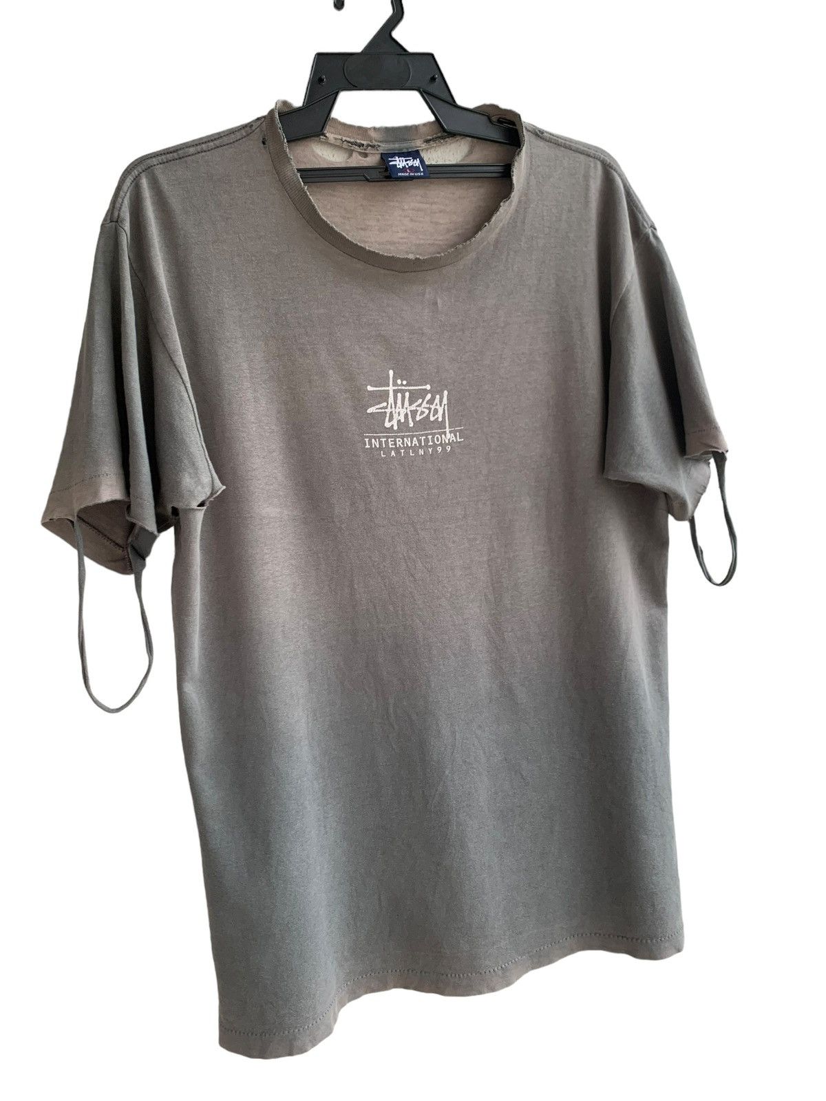 Stussy Vtg 90s Trashed Thin Sunfade Stussy International LATLNY Size US L / EU 52-54 / 3 - 3 Thumbnail