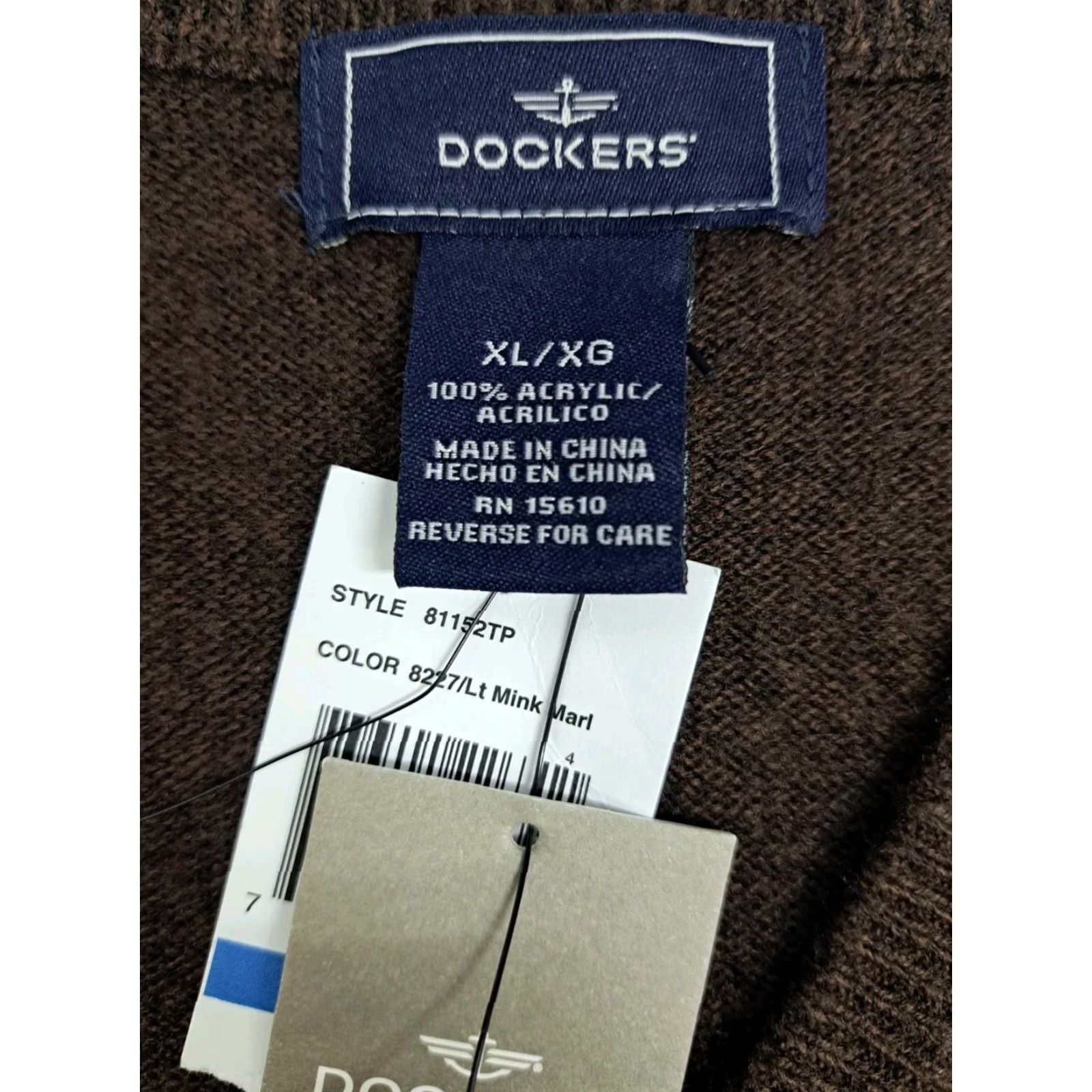 Dockers NWT Dockers Men's Brown Acrylic Extra Soft Fine Gauge Vest XL Argyle/Diamond Knit Pullover Vest Regular Mens Autumn Winter Fall Spring Name: DOCKERS Size US XL / EU 56 / 4 - 6 Thumbnail