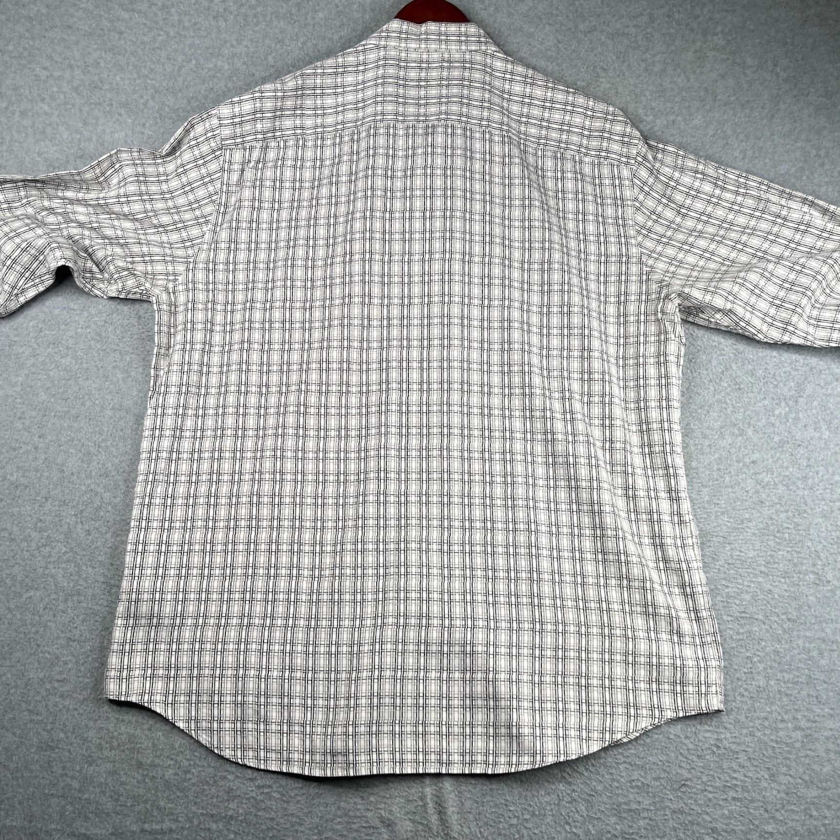 BUGATCHI BUGATCHI UOMO Classic Fit Shirt Gray Check Button-Up Long Sleeve 2XL Mens Cotton Woven Casual Party/Cocktail Size US XXL / EU 58 / 5 - 5 Thumbnail