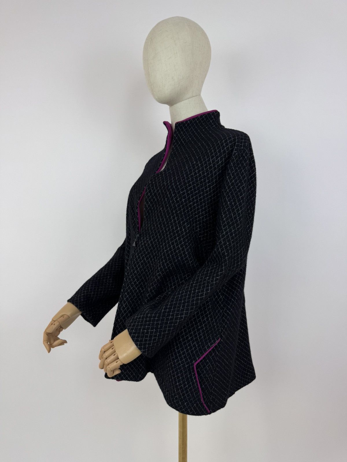 Annikki Karvinen × Designer × Handmade ANNIKKI KARVINEN Wool Zipper Cardigan Blazer Jacket Handmade Size L / US 10 / IT 46 - 4 Thumbnail