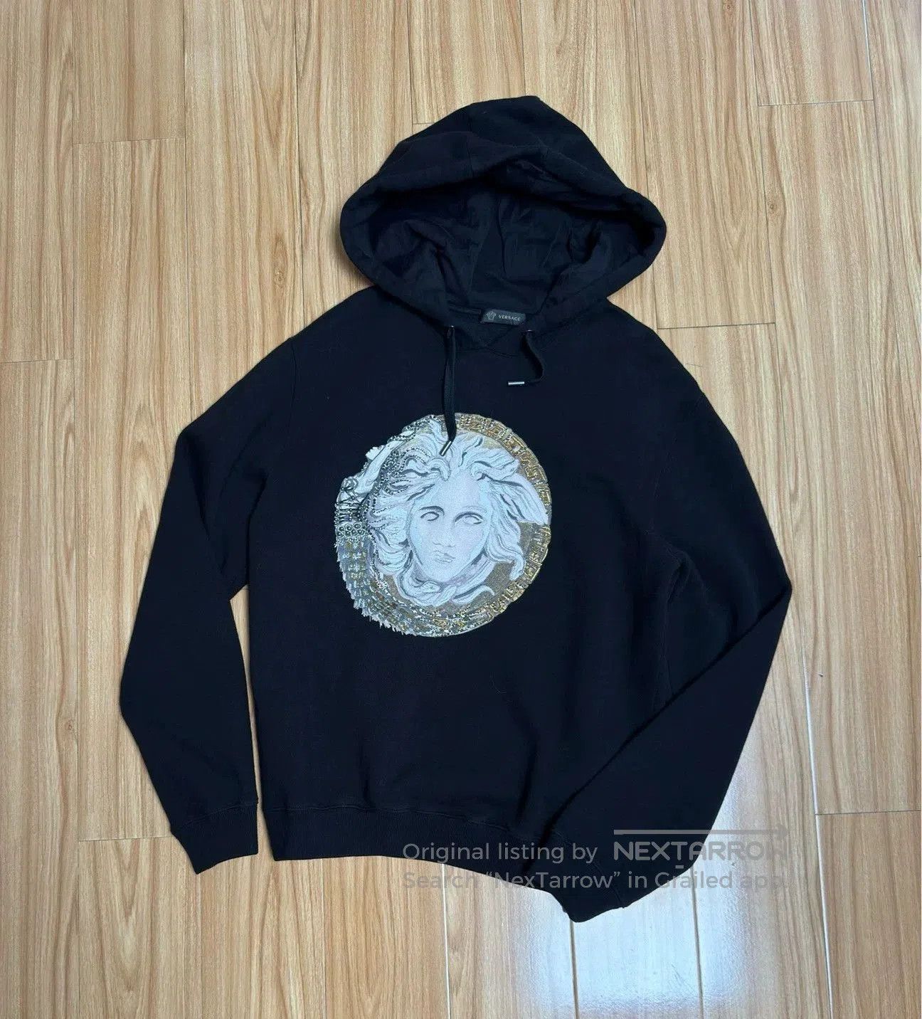 Versace versace black long sleeve hoodie with embroidery. Size US L / EU 52-54 / 3 - 1 Thumbnail