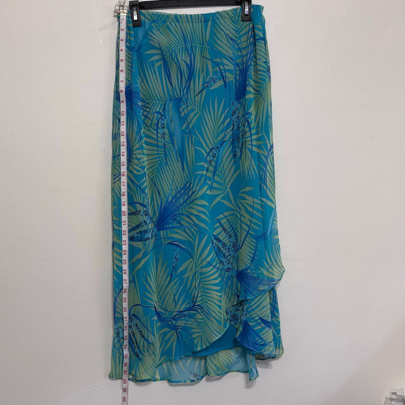 Other Studio 1 Floral Maxi Skirt Set 14W Blue Yellow Tropical 2pc Size 36" / US 14 / IT 50 - 12 Thumbnail