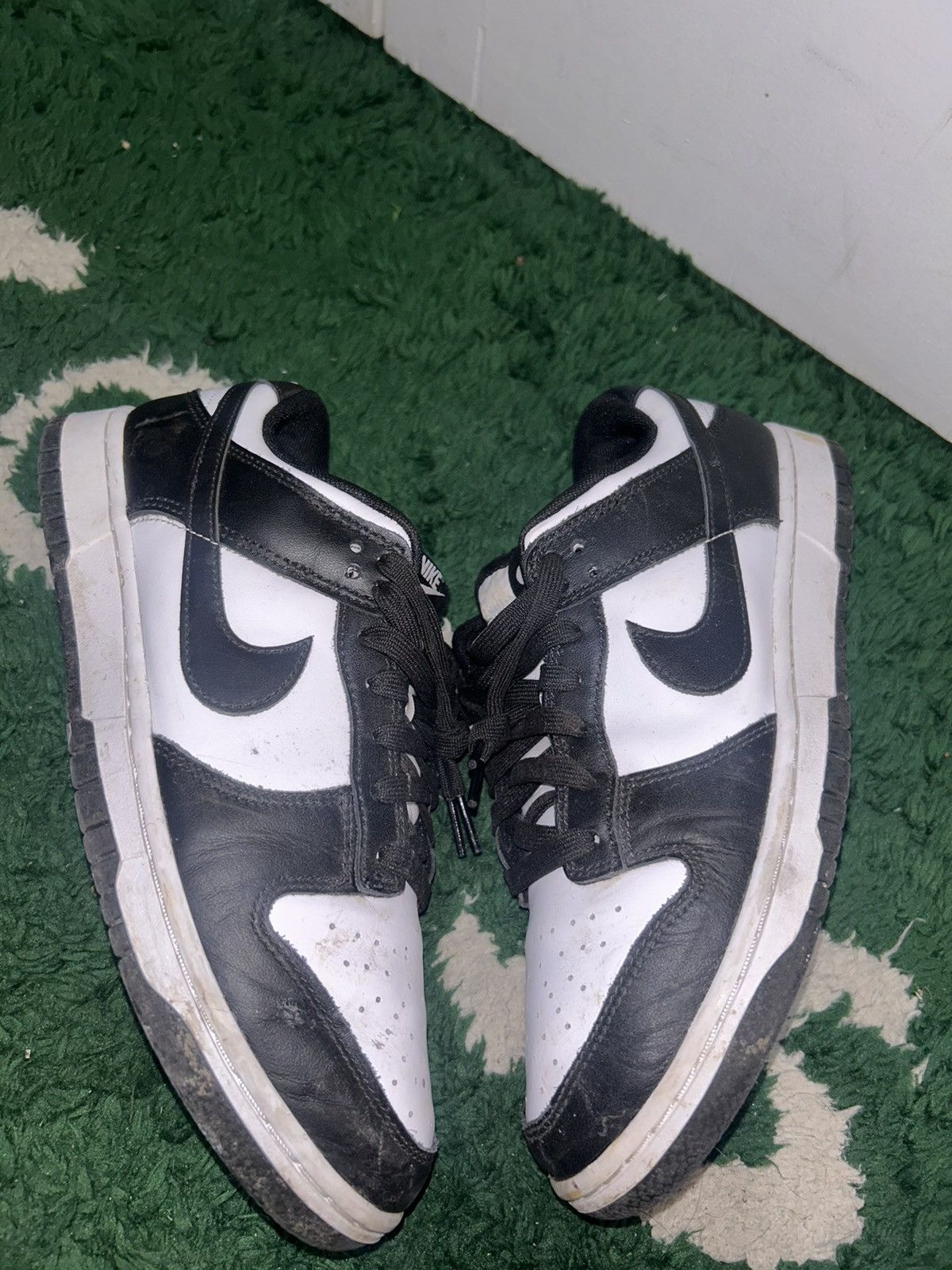 Nike Size 9.5 - Nike Dunk Low Black White Preowned No Box Size US 9.5 / EU 42-43 - 2 Thumbnail