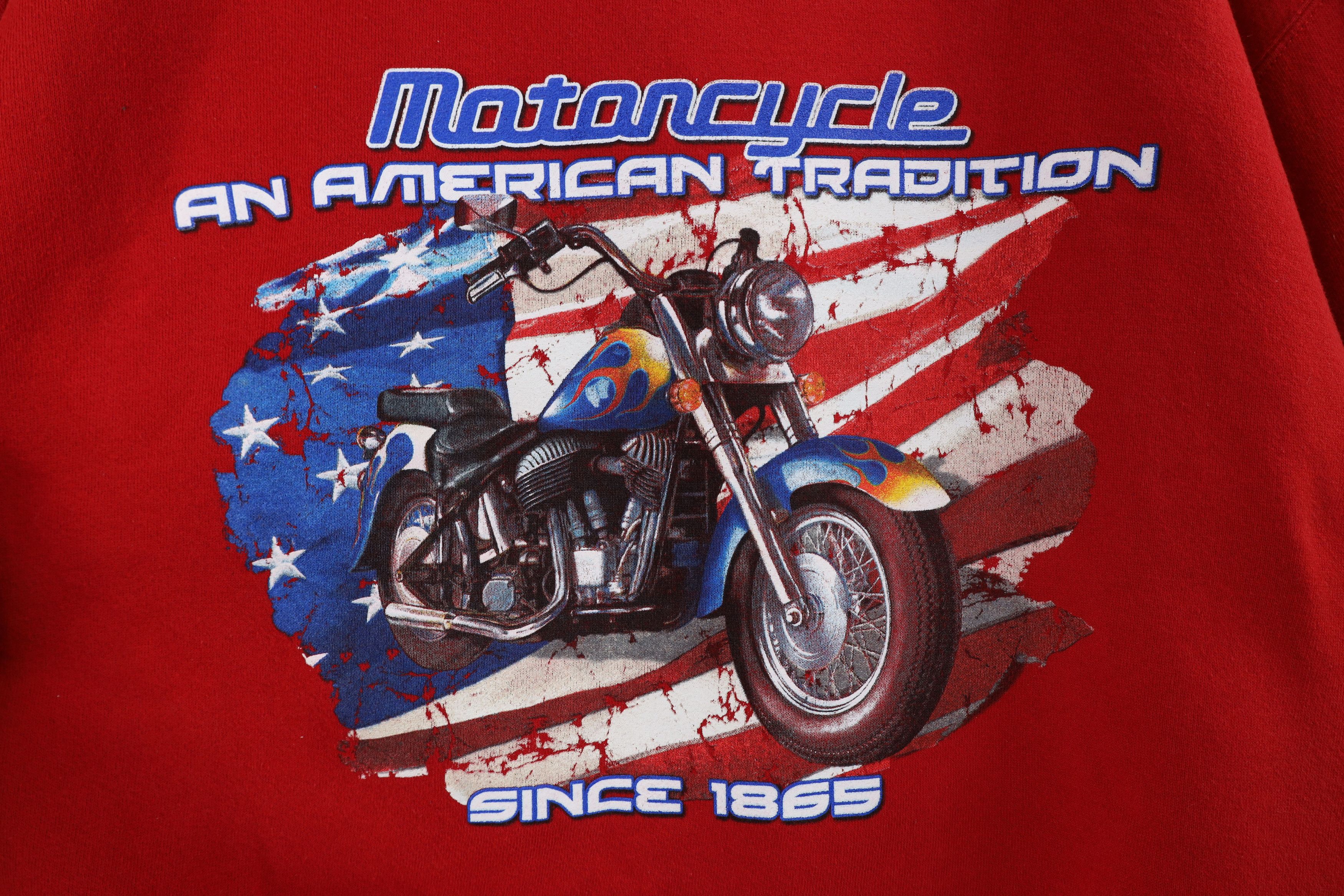 Vintage Vintage 90s Streetwear Motorcycle Tradition Sweatshirt Size US XL / EU 56 / 4 - 4 Thumbnail