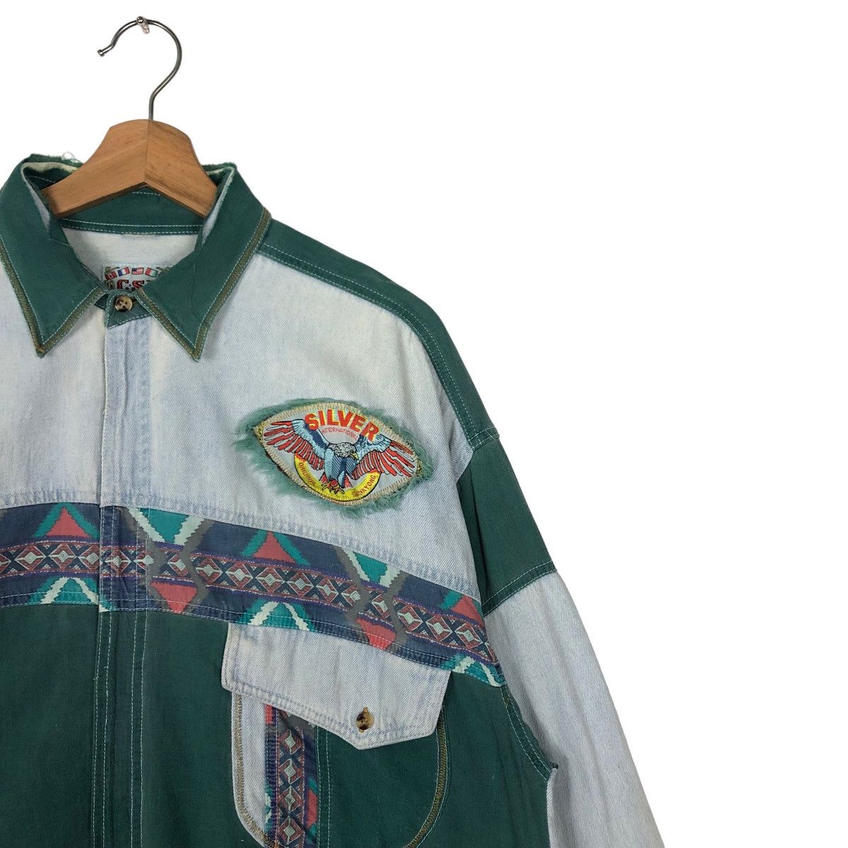 Toyo Enterprises 🔥Vintage Toyo Enterprise Design Silver Chambray Jacket Size US M / EU 48-50 / 2 - 6 Thumbnail
