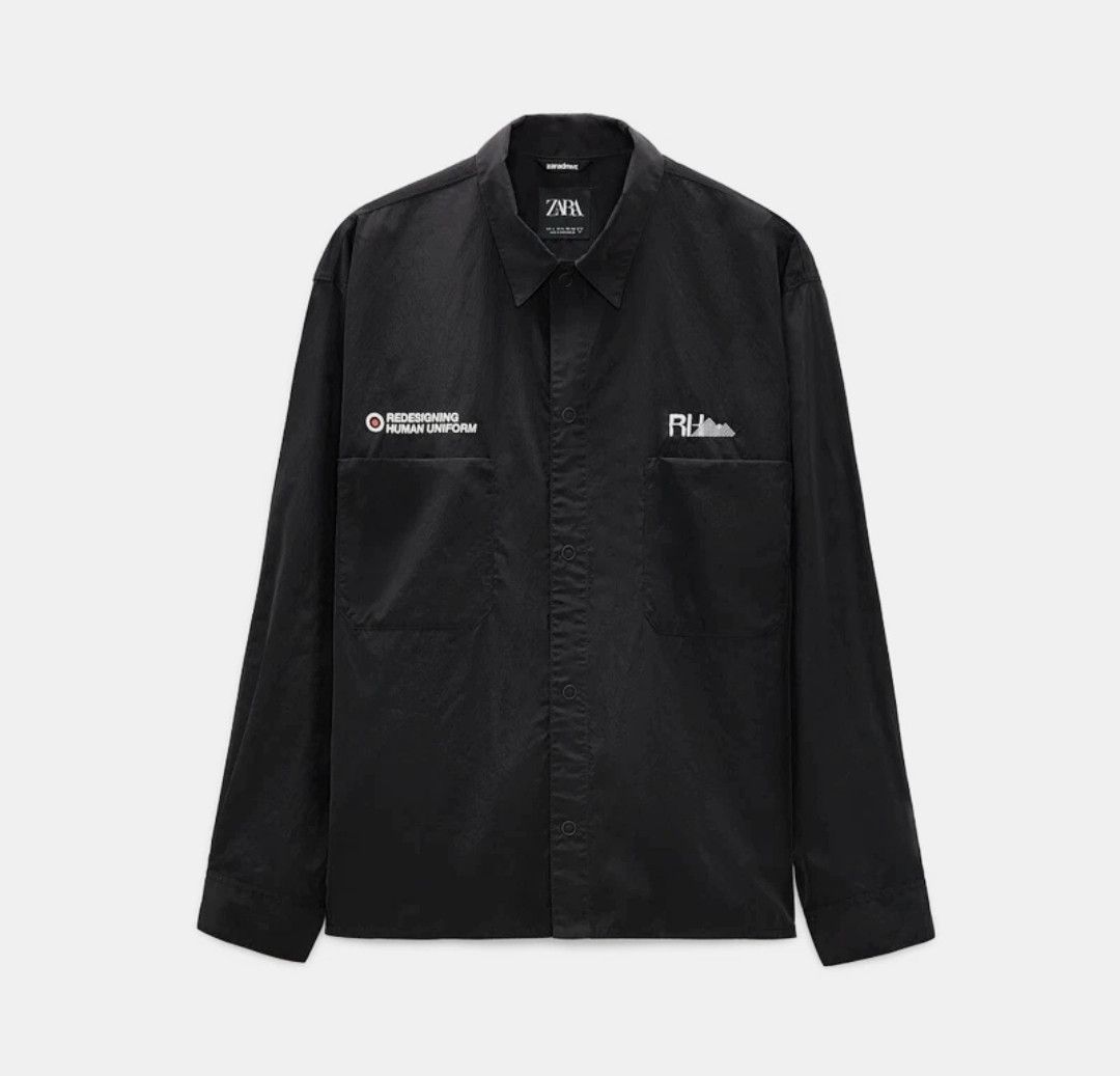Rhude × Zara Rhuigi x Zara Nylon Overshirt Black Jacket Shirt - size S Size US S / EU 44-46 / 1 - 1 Thumbnail