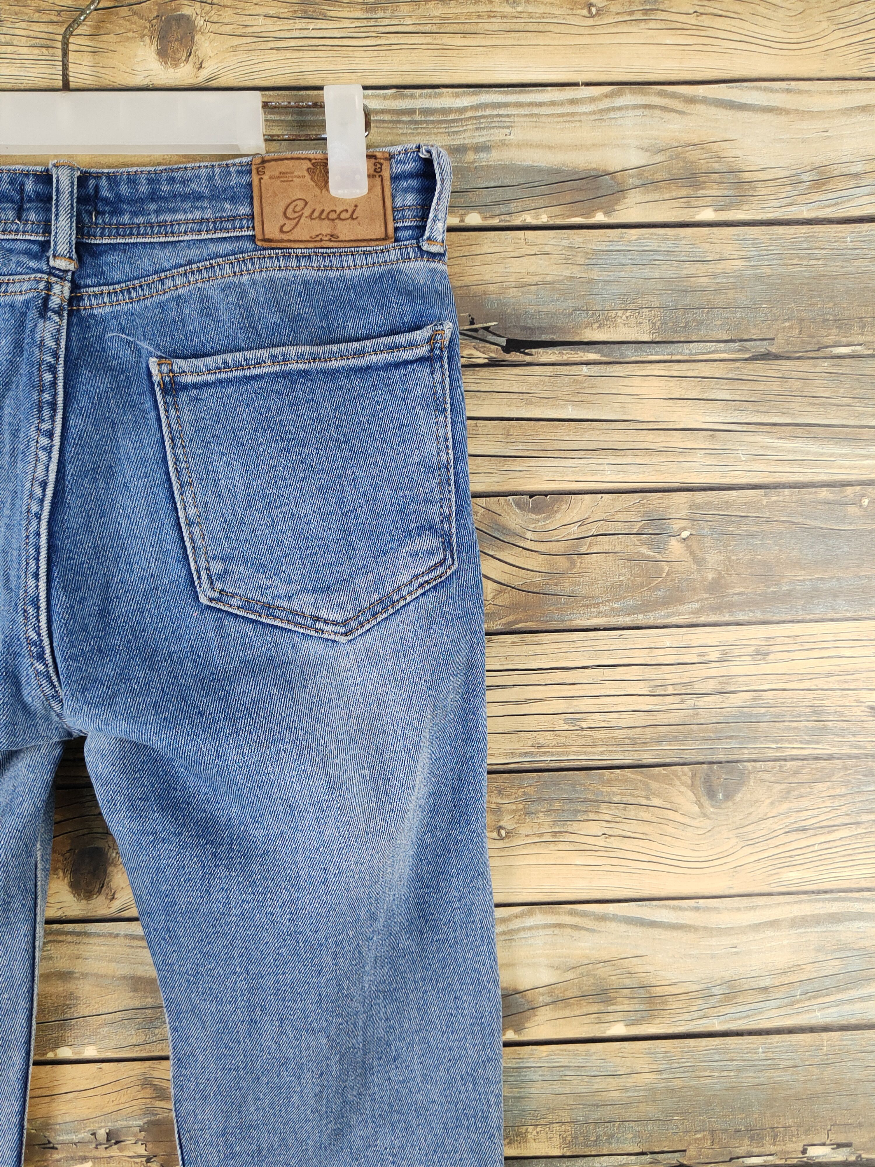 Vintage vintage Blue Distressed Ripped Jeans #W2067 Size 28" / US 6 / IT 42 - 11 Thumbnail