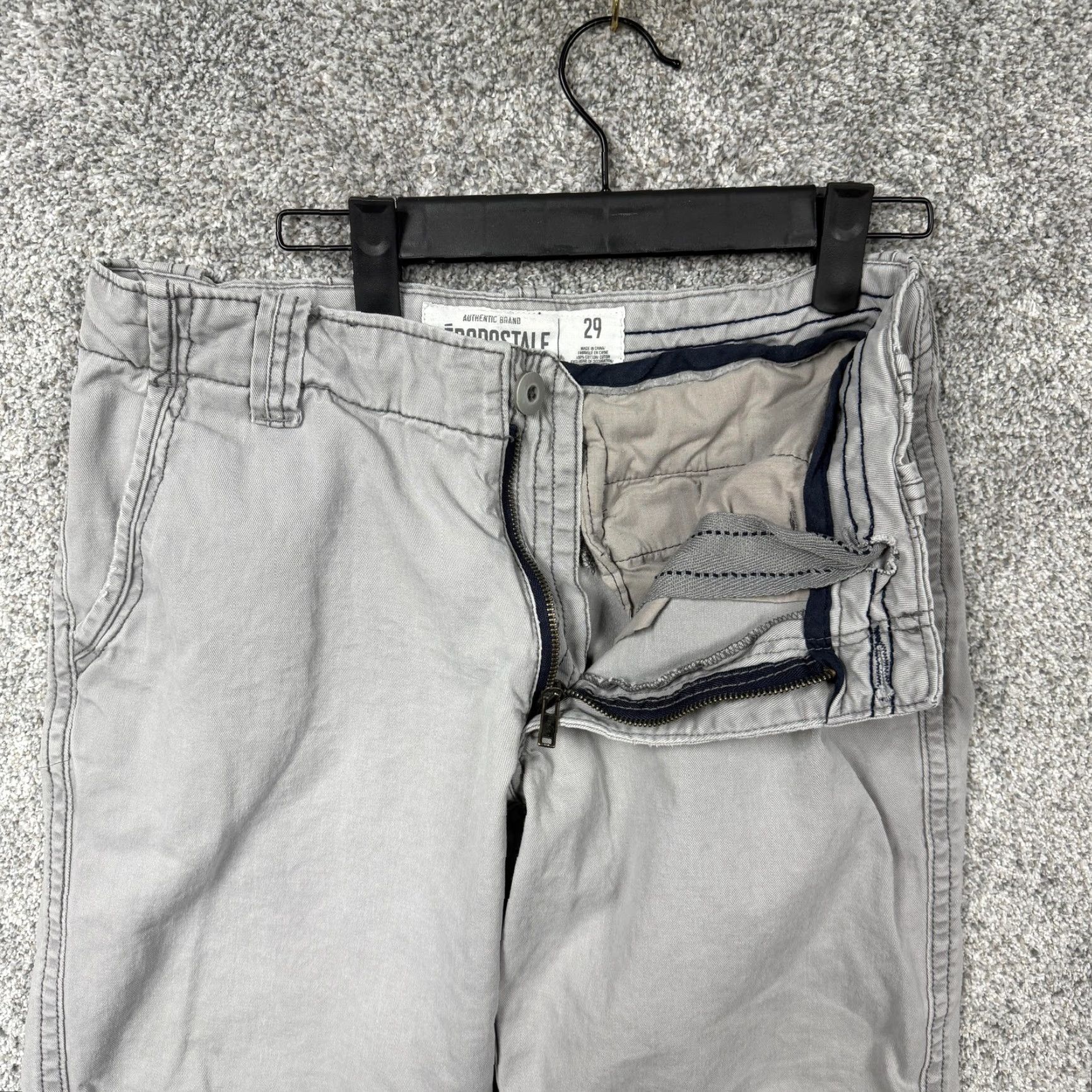 Aeropostale Aeropostale Chino Shorts Mens 29 Gray Canvas Grunge Casual Slim Distressed Style 90s Skater Size US 29 - 6 Thumbnail