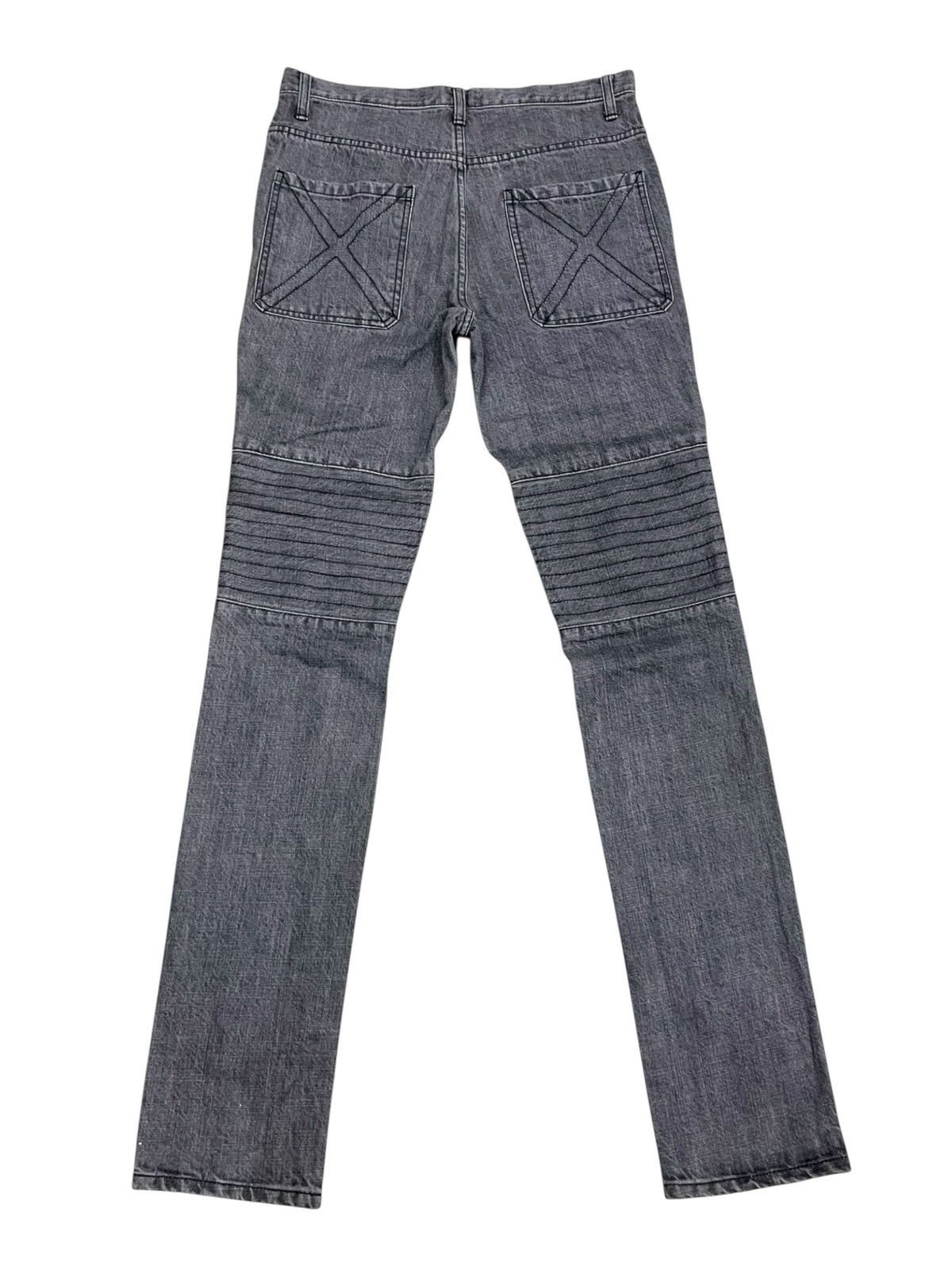 Niki Archival NIKKI Japan Heavy Cross-Stitch Moto Biker Denim Y2K Size US 29 - 2 Thumbnail
