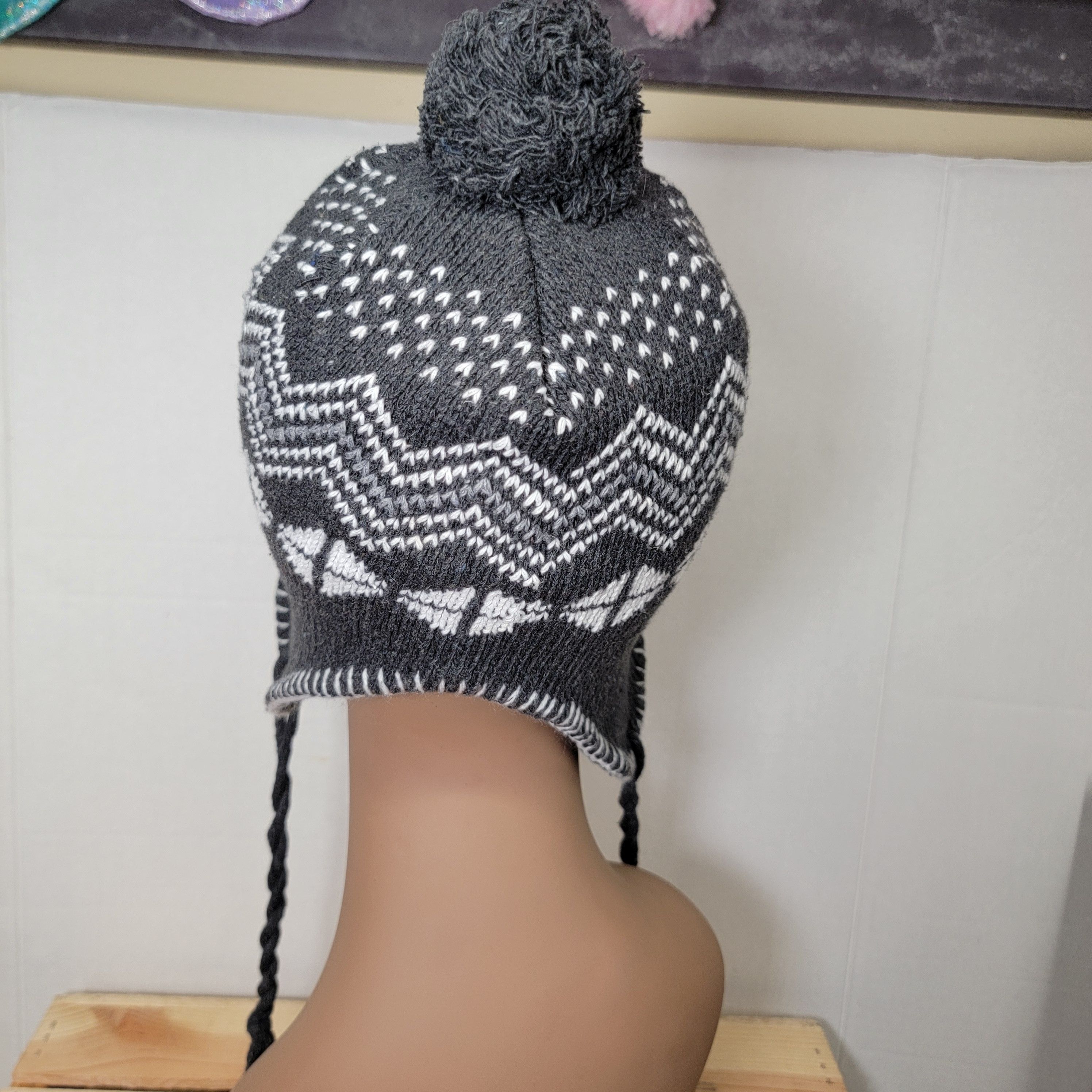 Other Dark Grey Knit Trapper Hat / Beanie Size ONE SIZE - 4 Thumbnail