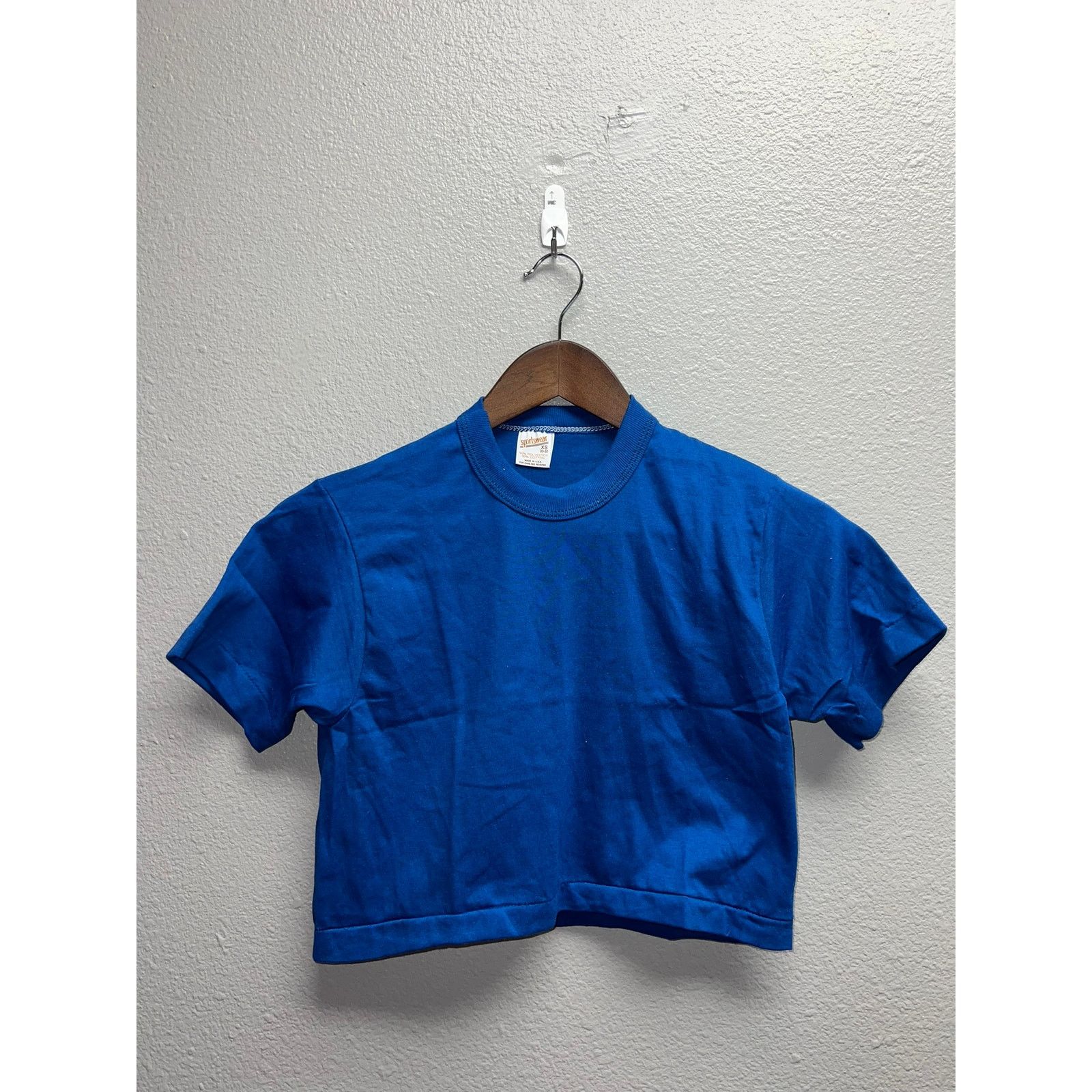 Other 80s Women's Vintage Sportswear Blue Crop Top Shirt Women XS Size XS / US 0-2 / IT 36-38 - 1 Thumbnail