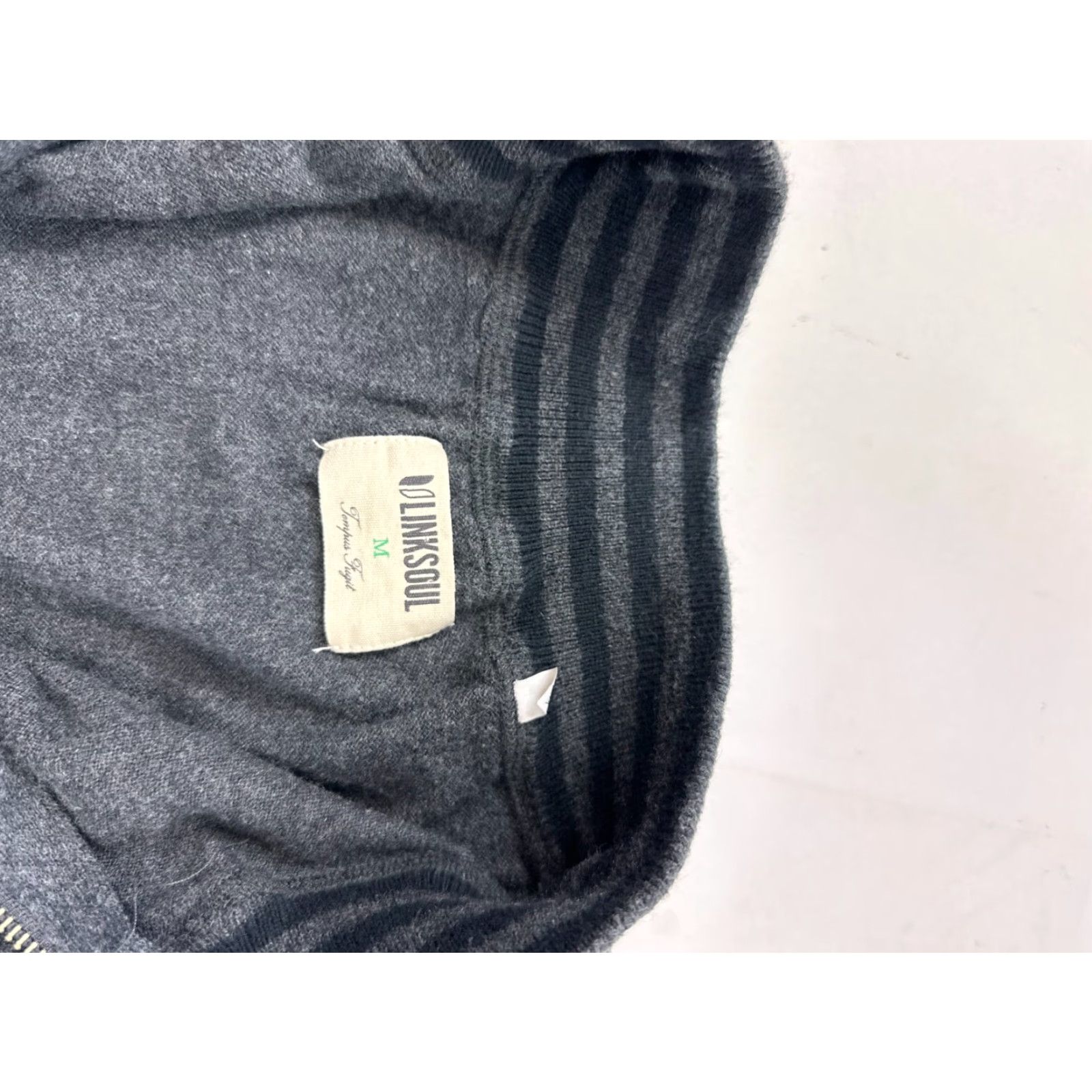 Vintage Linksoul Sweater Mens Medium Gray Cashmere Blend 1/4 Zip Pullover Mock Neck Long Sleeve Casual Winter Fall Mens Size US M / EU 48-50 / 2 - 5 Thumbnail