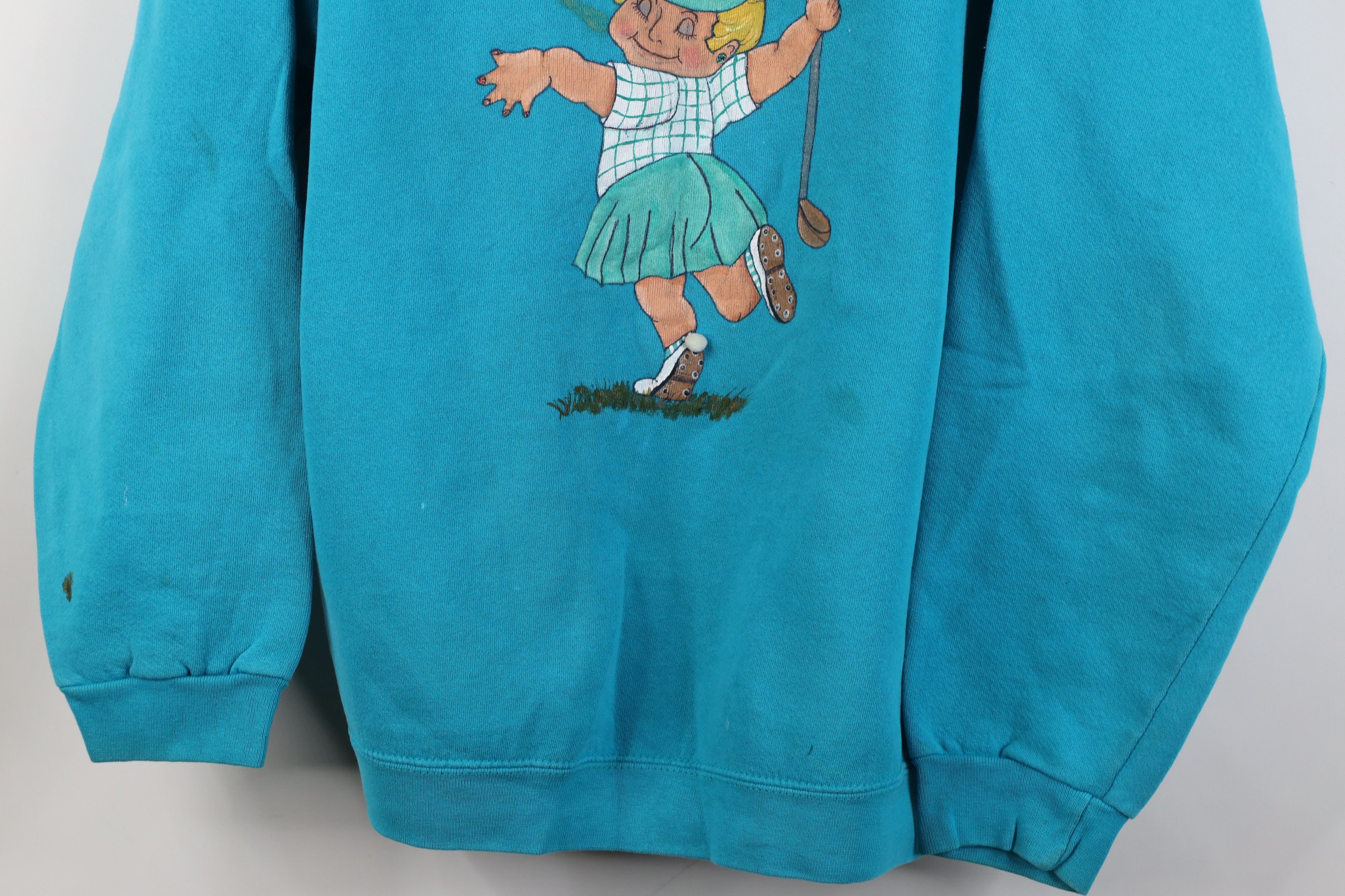 Vintage Vintage 90s Streetwear Hand Painted Golf Sweatshirt USA Size L / US 10 / IT 46 - 3 Thumbnail