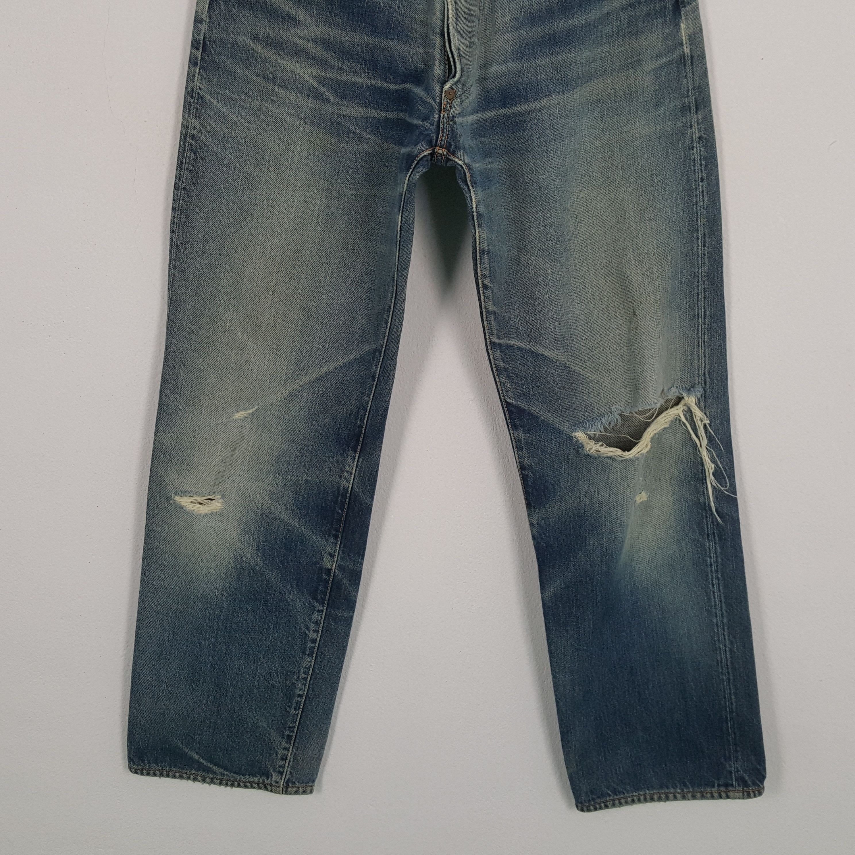 Evisu EVISU Japanese Streetwear Custom Daicock Distressed Jeans Size US 27 - 6 Thumbnail