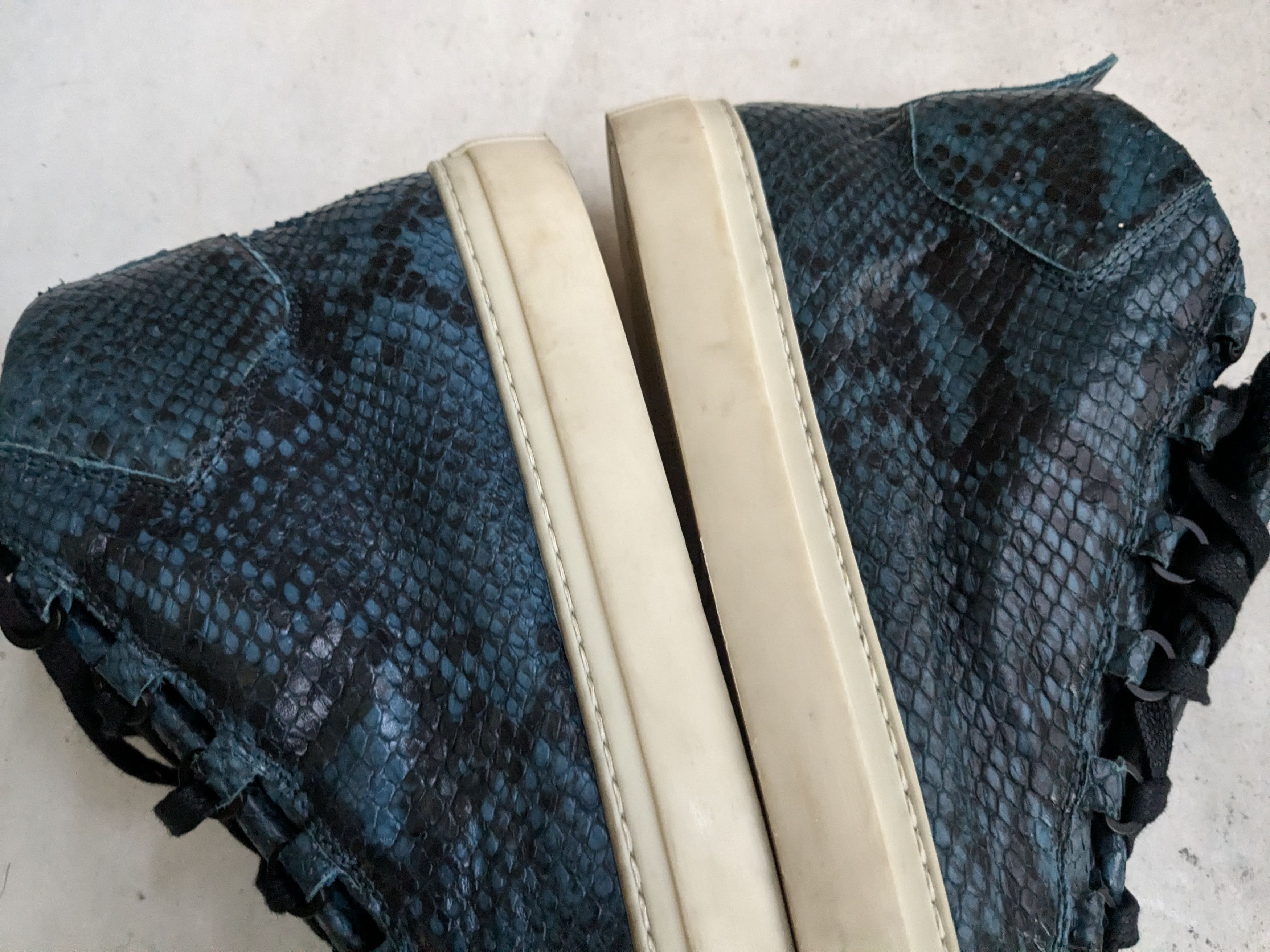 Balenciaga Balenciaga Arena Blue Snakeskin 11 High Tops Leather Size US 11 / EU 44 - 11 Thumbnail