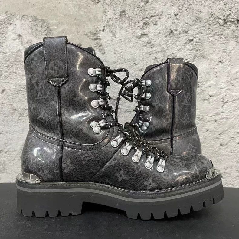 Louis Vuitton Louis Vuitton Louis Vuitton Black LaceUp Boots Size 6.5-25 Size US 6.5 / EU 39-40 - 4 Thumbnail