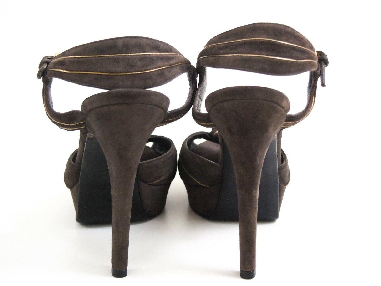Gucci Gucci Kelly Knot Suede Platform Heels Brown Gold US 8 EU 38 Size US 8 / IT 38 - 7 Thumbnail