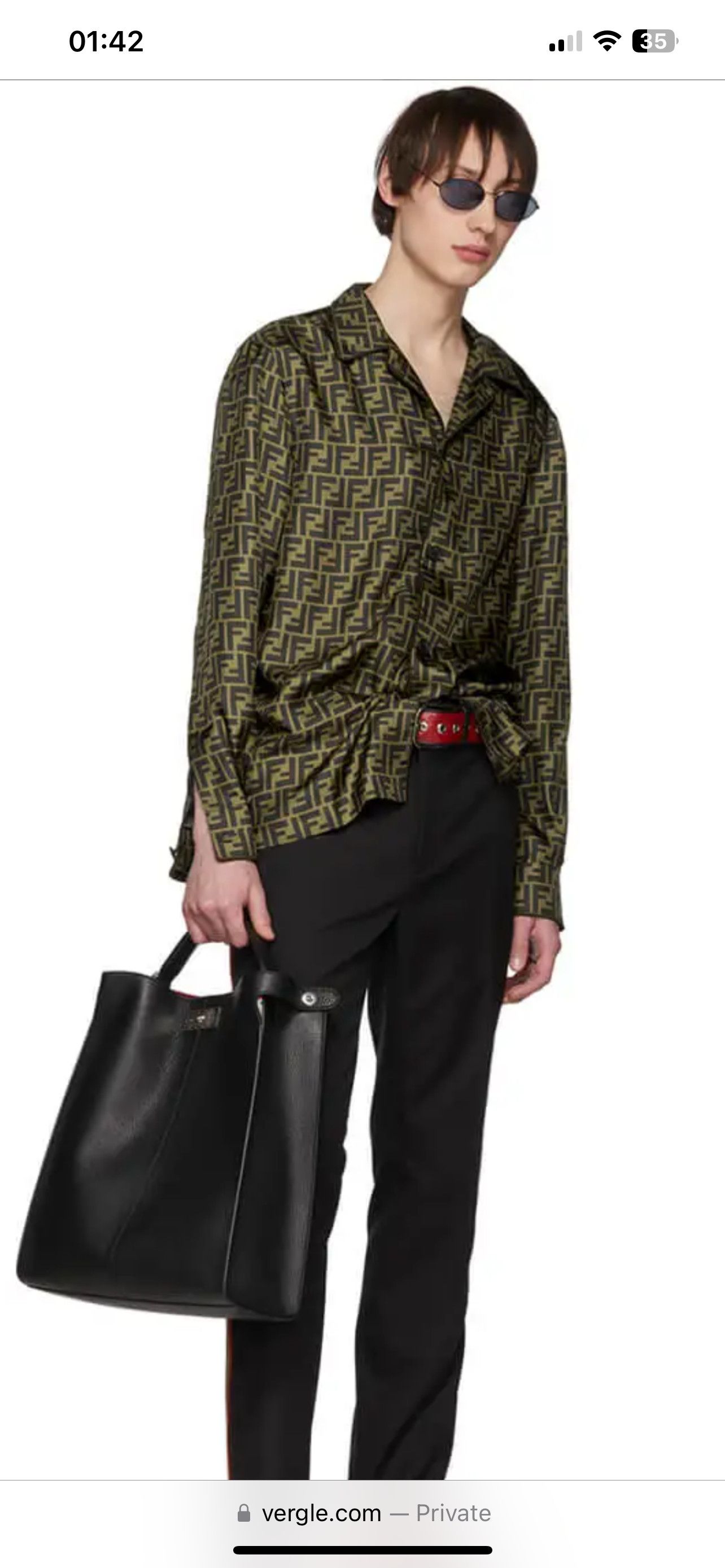 Fendi Fendi Brown Silk Shirt - Rare Size US XS / EU 42 / 0 - 2 Thumbnail