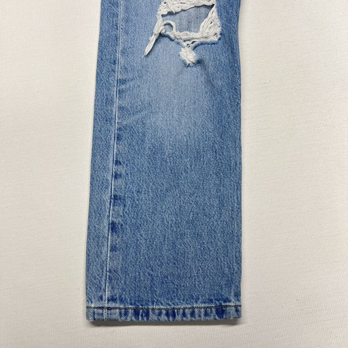 Levi's Levis Premium Jeans Blue 501 Straight Original Denim Ripped Size 25" / US 0 / IT 36 - 3 Thumbnail