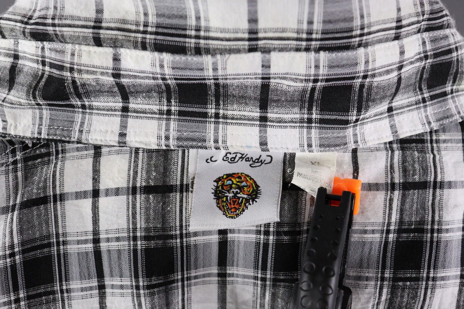 Ed Hardy Ed Hardy Check Casual Short Sleeve Button Down Shirt Size XL Size US XL / EU 56 / 4 - 9 Thumbnail