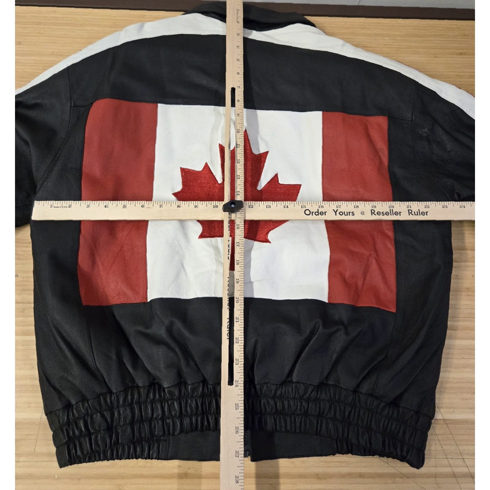 Vintage VINTAGE Ziptex Leather Jacket Mens M Black Red Canada Maple Leaf Flag Bomber 90s Style Size US M / EU 48-50 / 2 - 8 Thumbnail