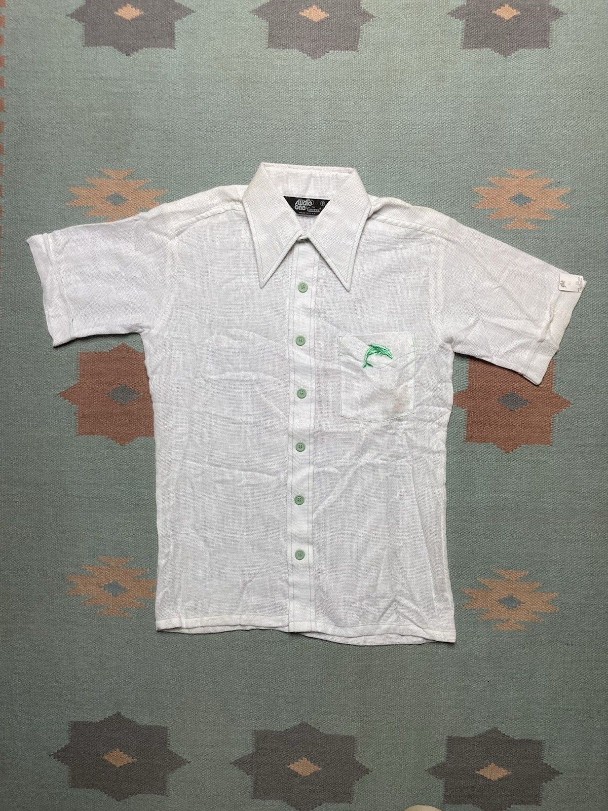 Vintage NEW 70s polo shirt campus mesh sheer summer DEADSTOCK small Size US S / EU 44-46 / 1 - 1 Thumbnail