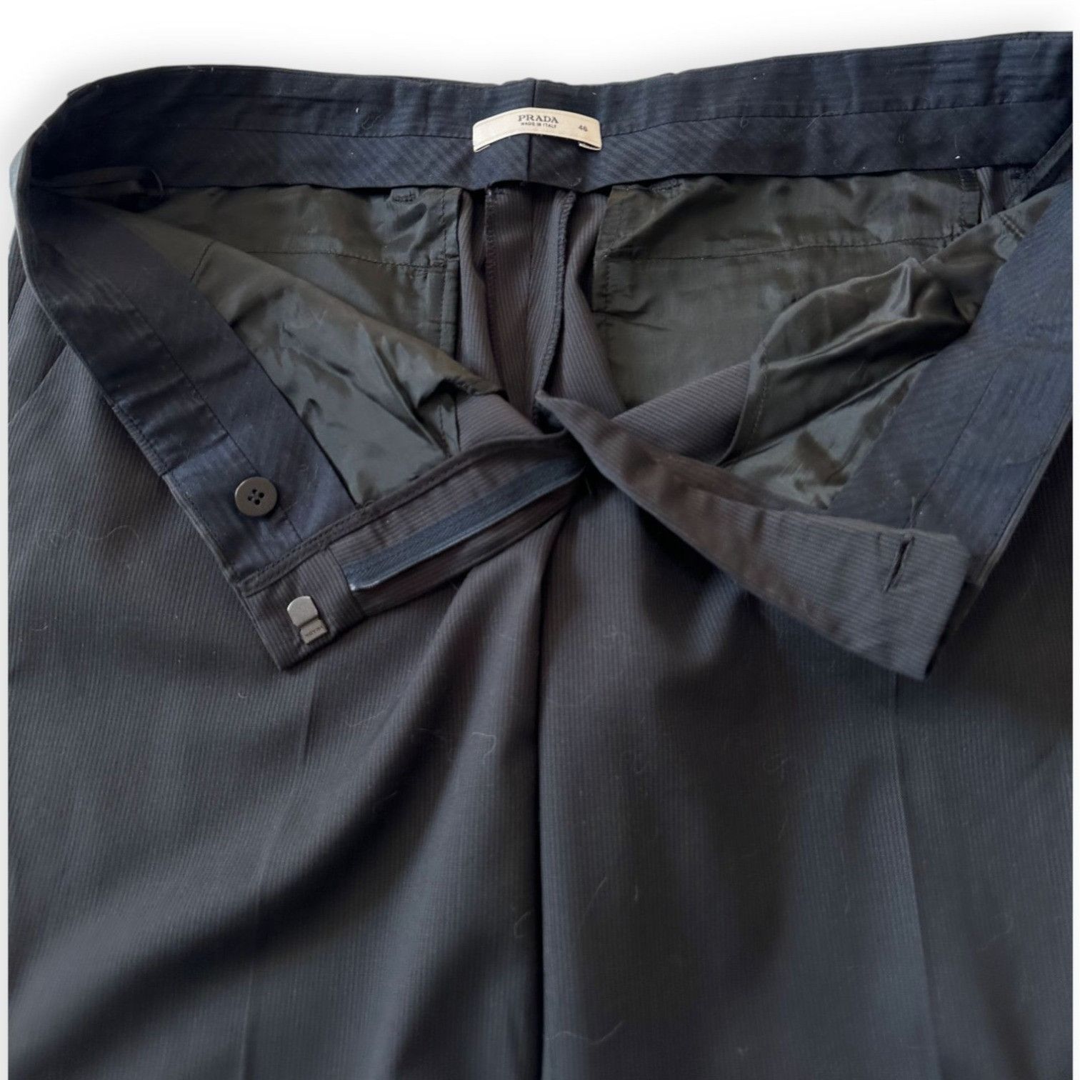 Prada Prada 2006 Wool Pants with Strap & Button Detail – IT 46 Size 32" / US 10 / IT 46 - 9 Thumbnail