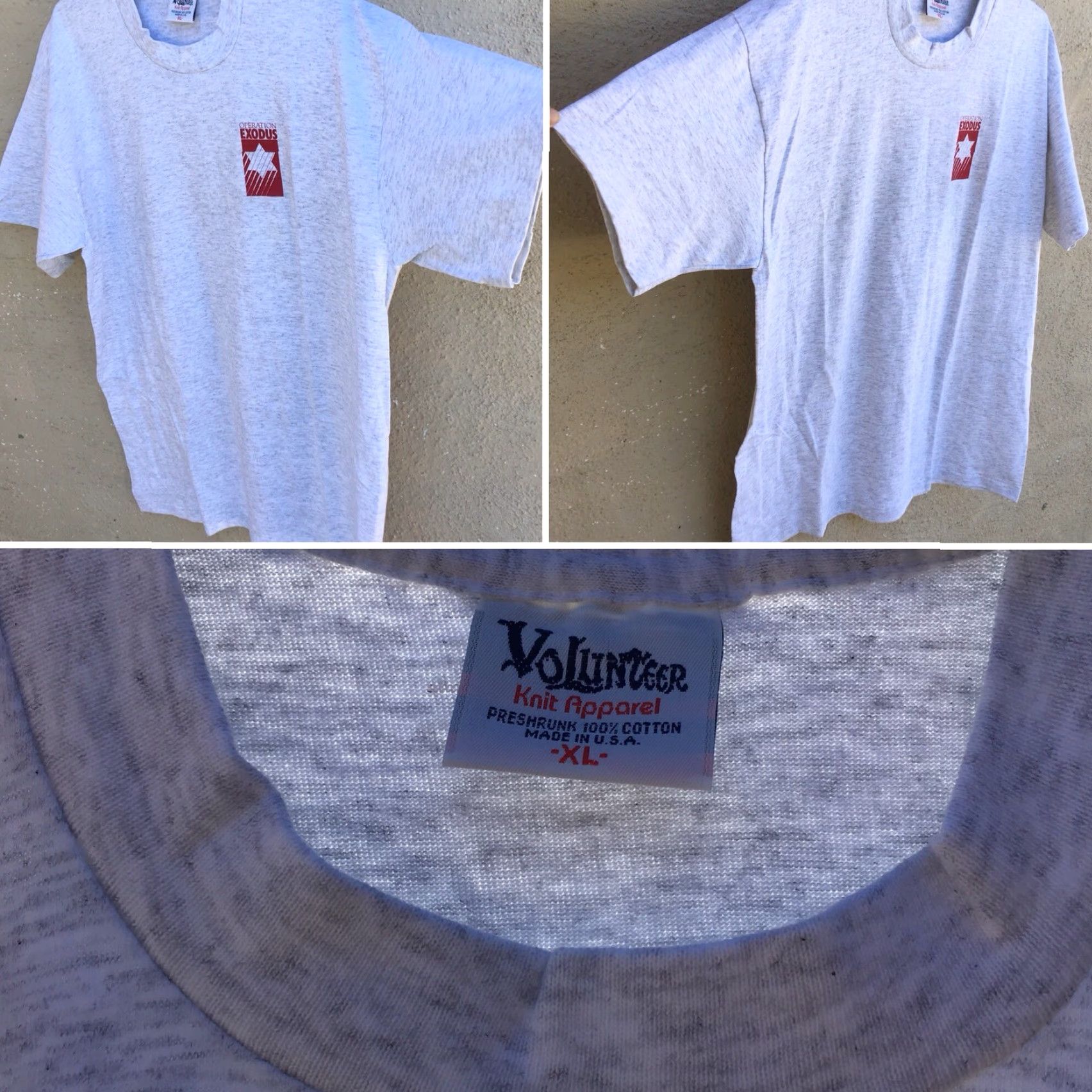 Vintage VINTAGE Volunteer Knit Apparel T-Shirt Unisex XL 1990s Made In USA Gray Graphic Tee Short Sleeve USA Size US XL / EU 56 / 4 - 6 Thumbnail