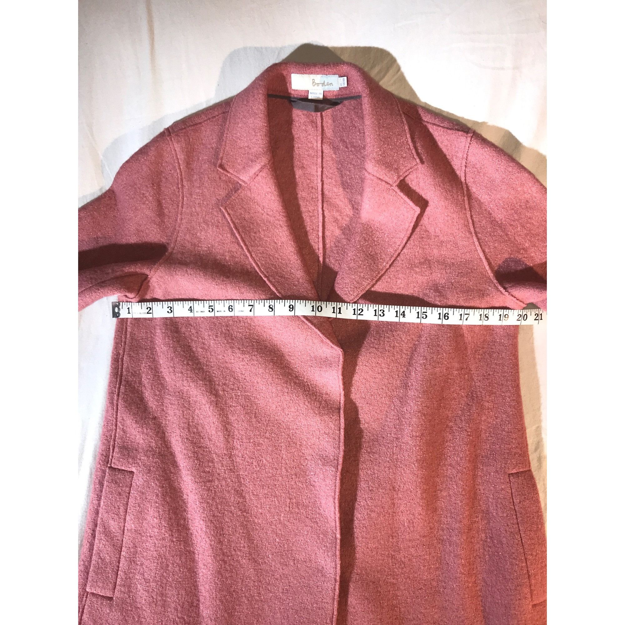 Boden Boden Women's Pink Rose Longline Wool Trench Winter Coat Size XL / US 12-14 / IT 48-50 - 5 Thumbnail