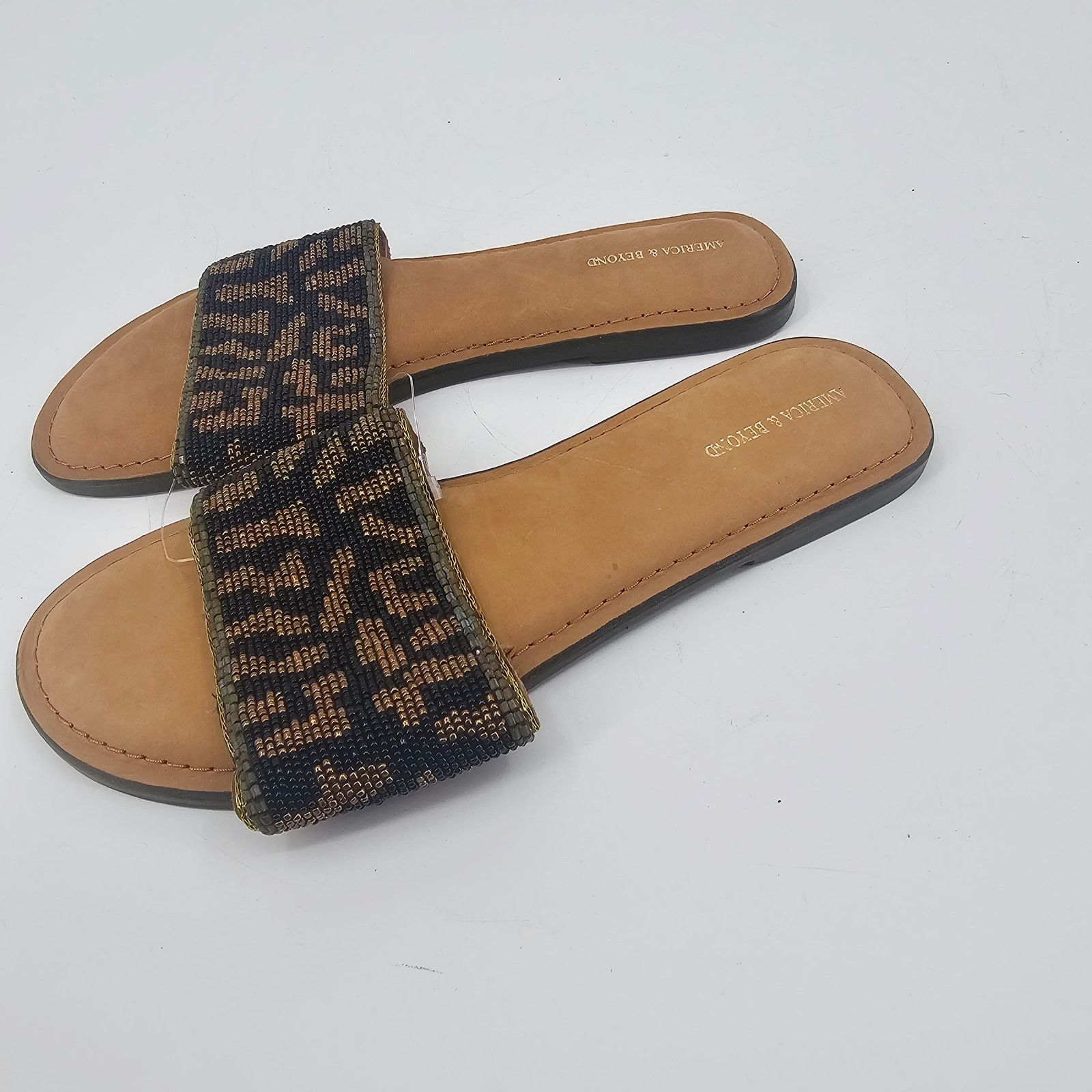 Other America & Beyond Beaded Leopard Animal Print Sandal 39 8.5 Size US 8.5 / IT 38.5 - 3 Thumbnail