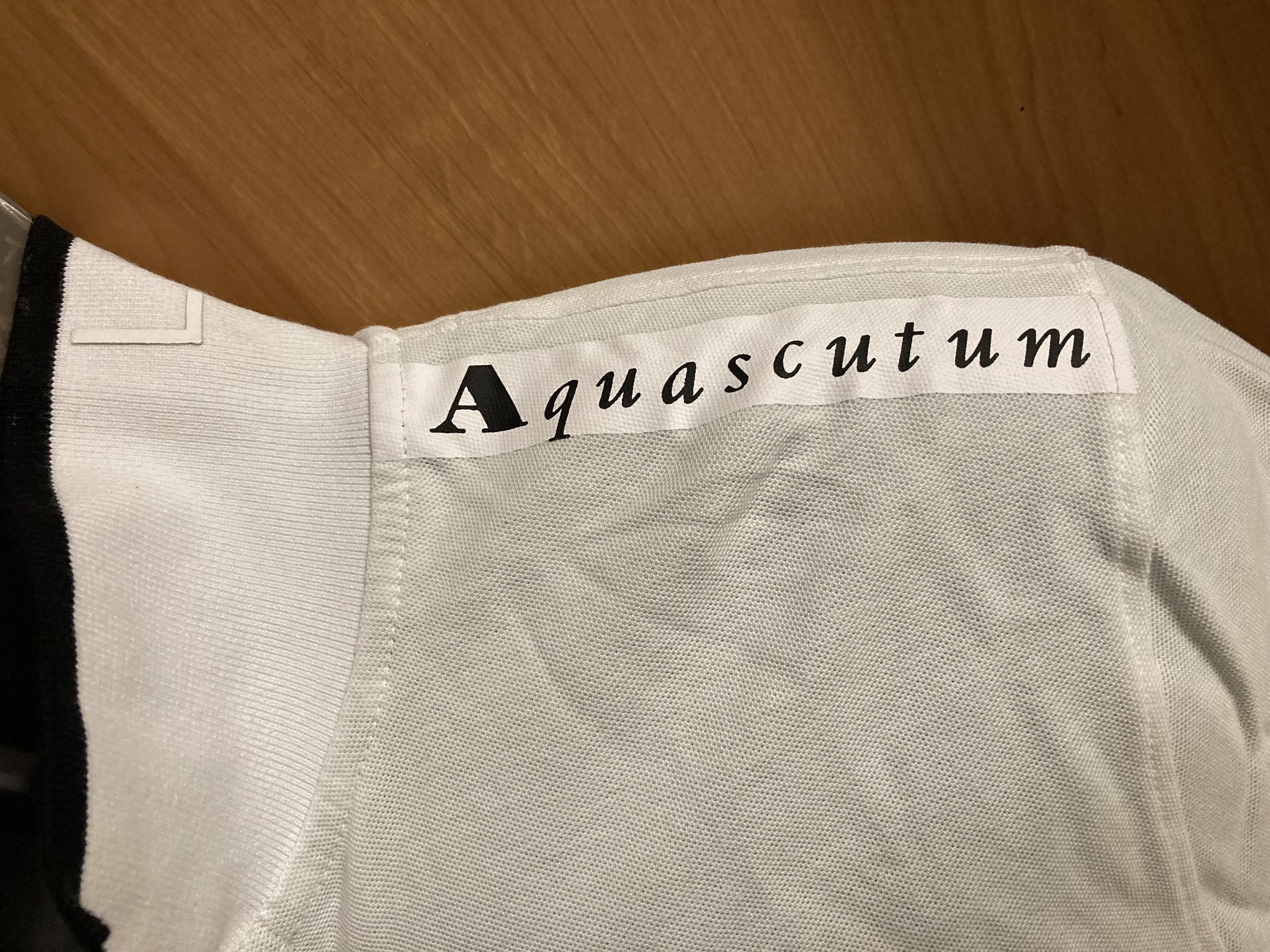 Aquascutum Aquascutum Branded Shoulder Tipped White Polo Shirt Size US XL / EU 56 / 4 - 5 Thumbnail