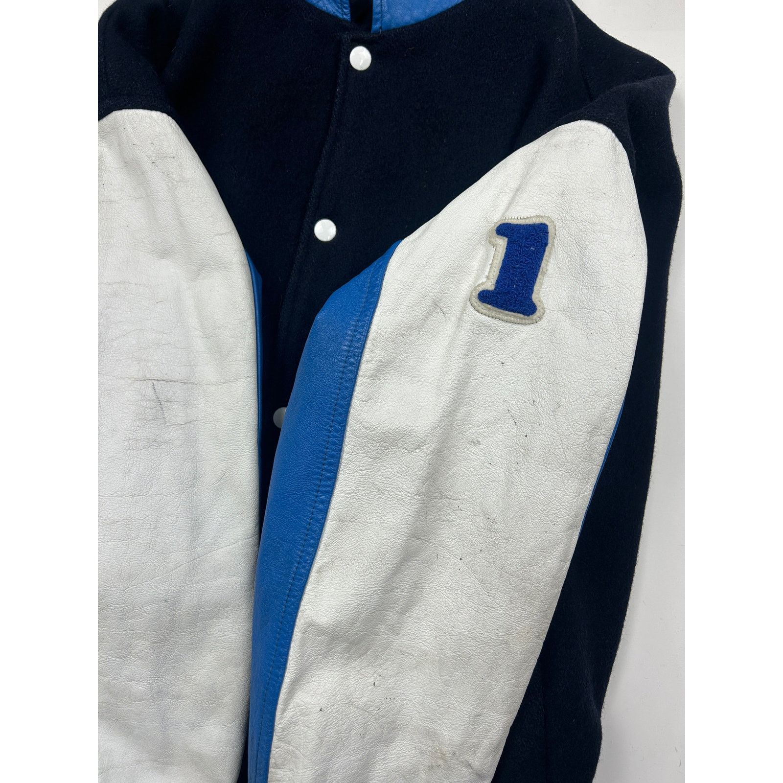 Vintage Vintage 90s Adjac Two Tone Wool Varsity Letterman Jacket L Size US L / EU 52-54 / 3 - 9 Thumbnail