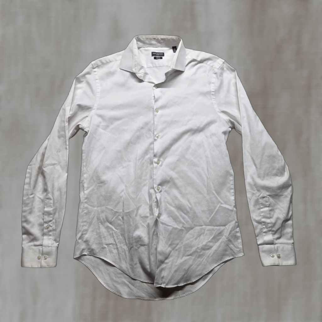 Van Heusen Van Heusen Shirt Solid White Flex Slim Fit Button-Down Adult Men's Size 15.5 Size US M / EU 48-50 / 2 - 1 Thumbnail