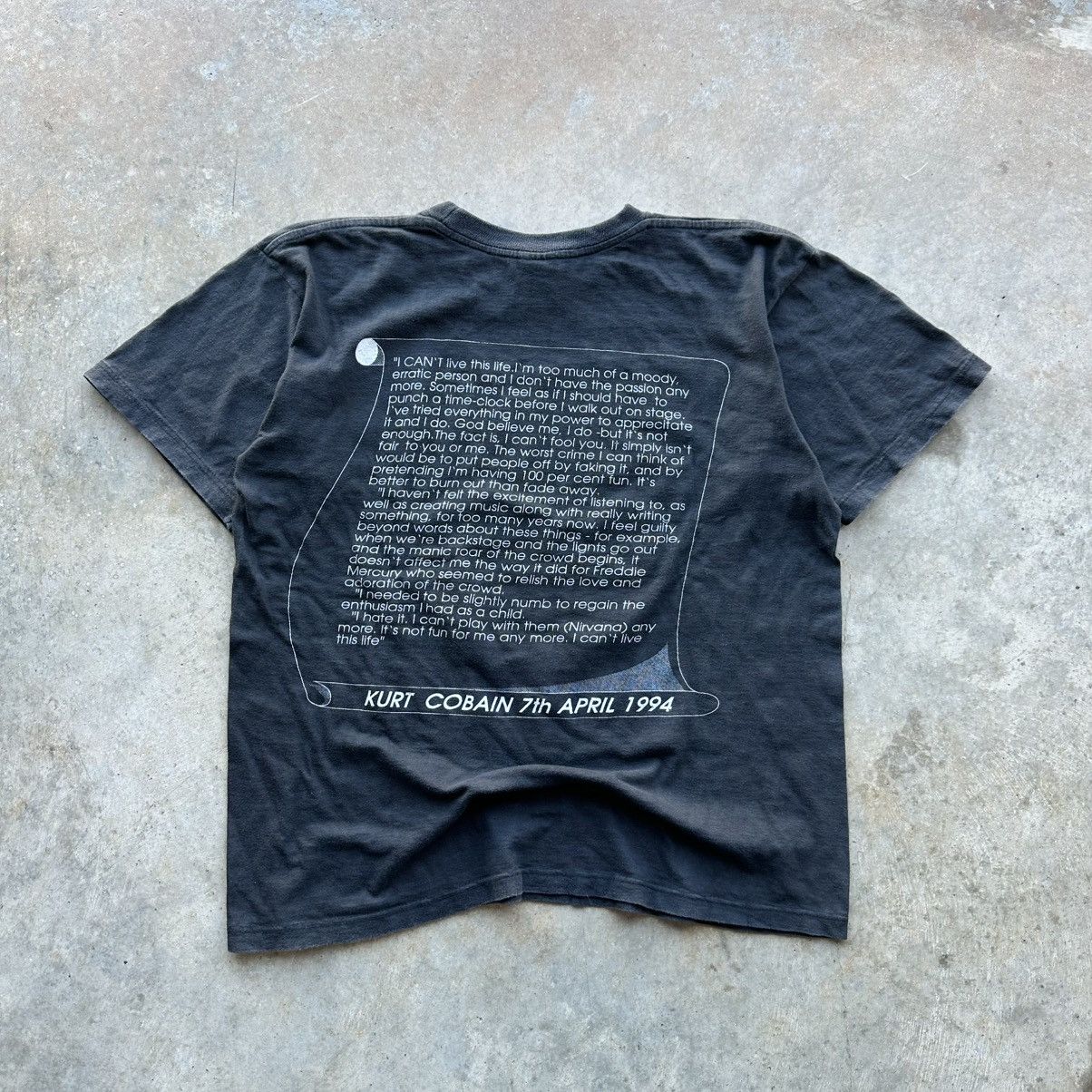 Vintage Vintage 1994 Kurt Cobain Nirvana Memorial Euro Tee 23x27 Size US L / EU 52-54 / 3 - 3 Thumbnail