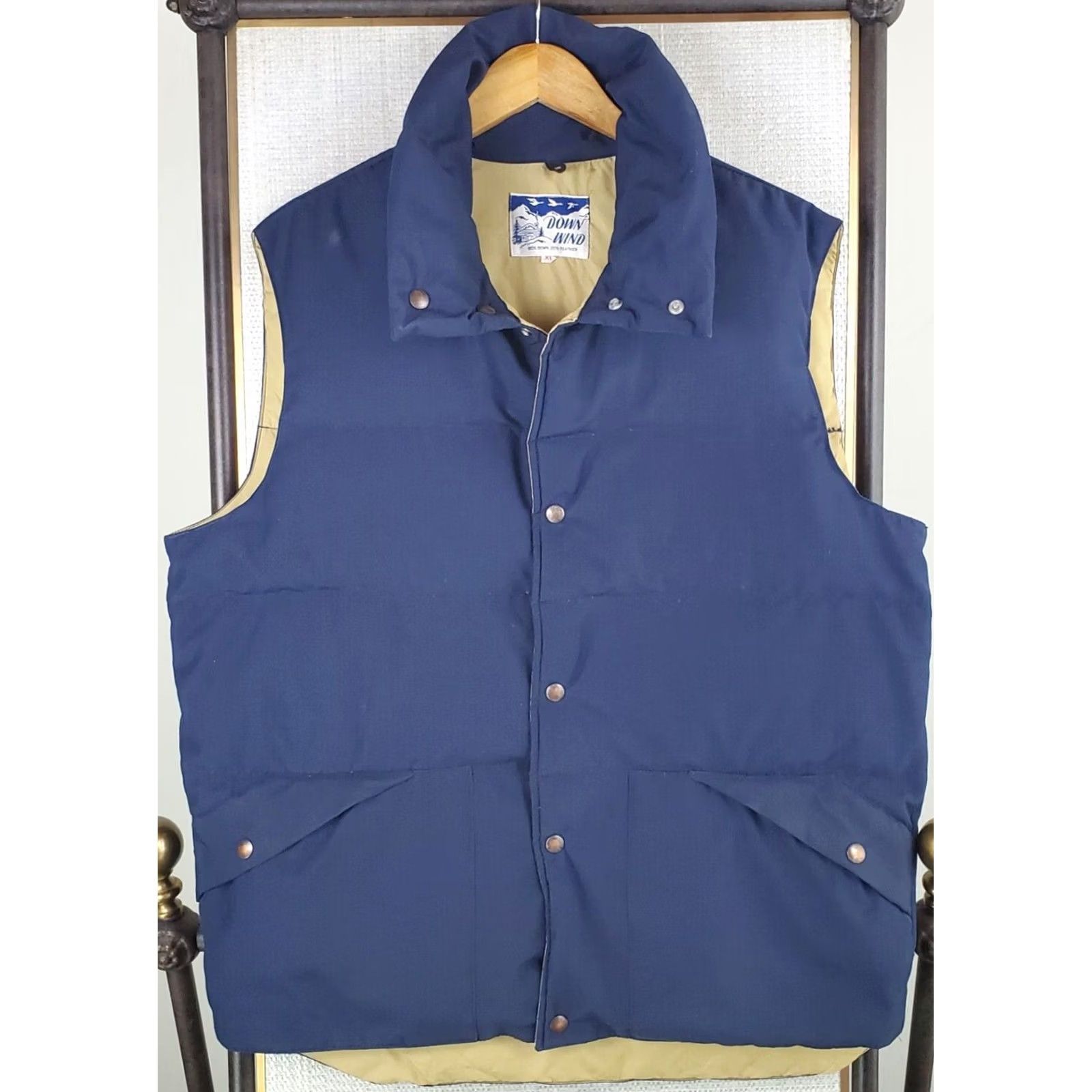 Vintage VINTAGE Down Wind Vest XL Tall Blue Goose Down Quilted Puffer Snap Front Insulated Wind Water Resistant Mens Vest Gilet Waistcoat USA Made XS no? Size US XL / EU 56 / 4 - 2 Thumbnail