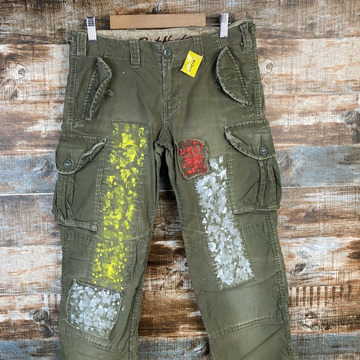 Japanese Brand DL Back Number Green Cargo Multipocket Pants #C1204 Size US 28 / EU 44 - 2 Thumbnail