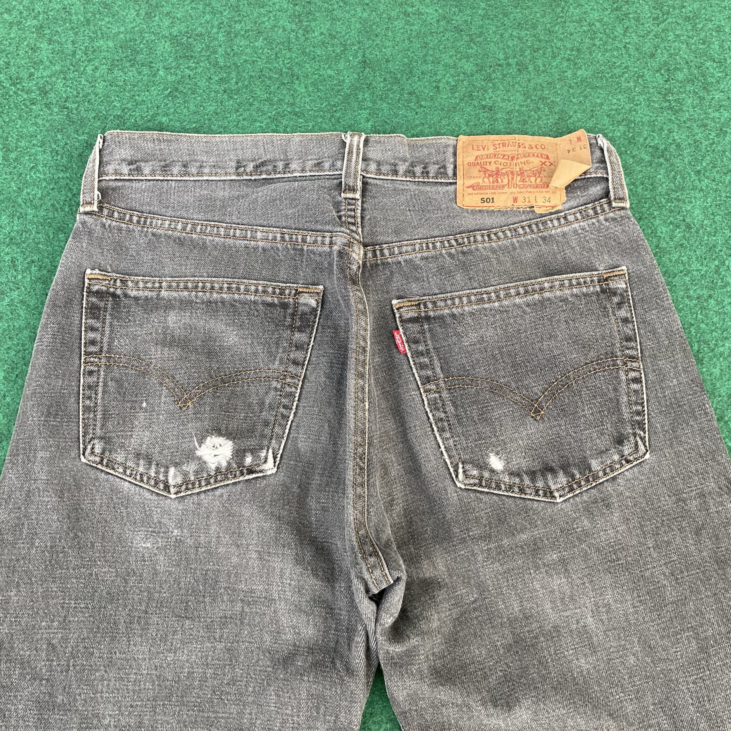 Levi's × Vintage Vtg Levis 501 Black Distressed Ripped Jeans Denim Punk Jeans Size US 30 / EU 46 - 11 Thumbnail