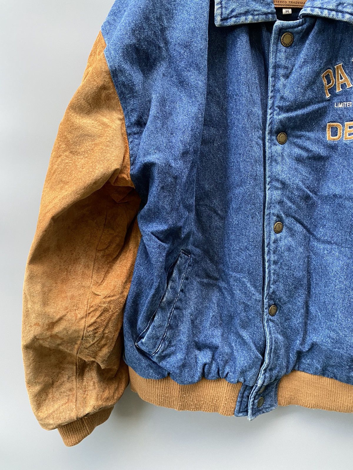 Vintage 1994 Pantera Design Denim Letterman Varsity Jacket Size US L / EU 52-54 / 3 - 5 Thumbnail