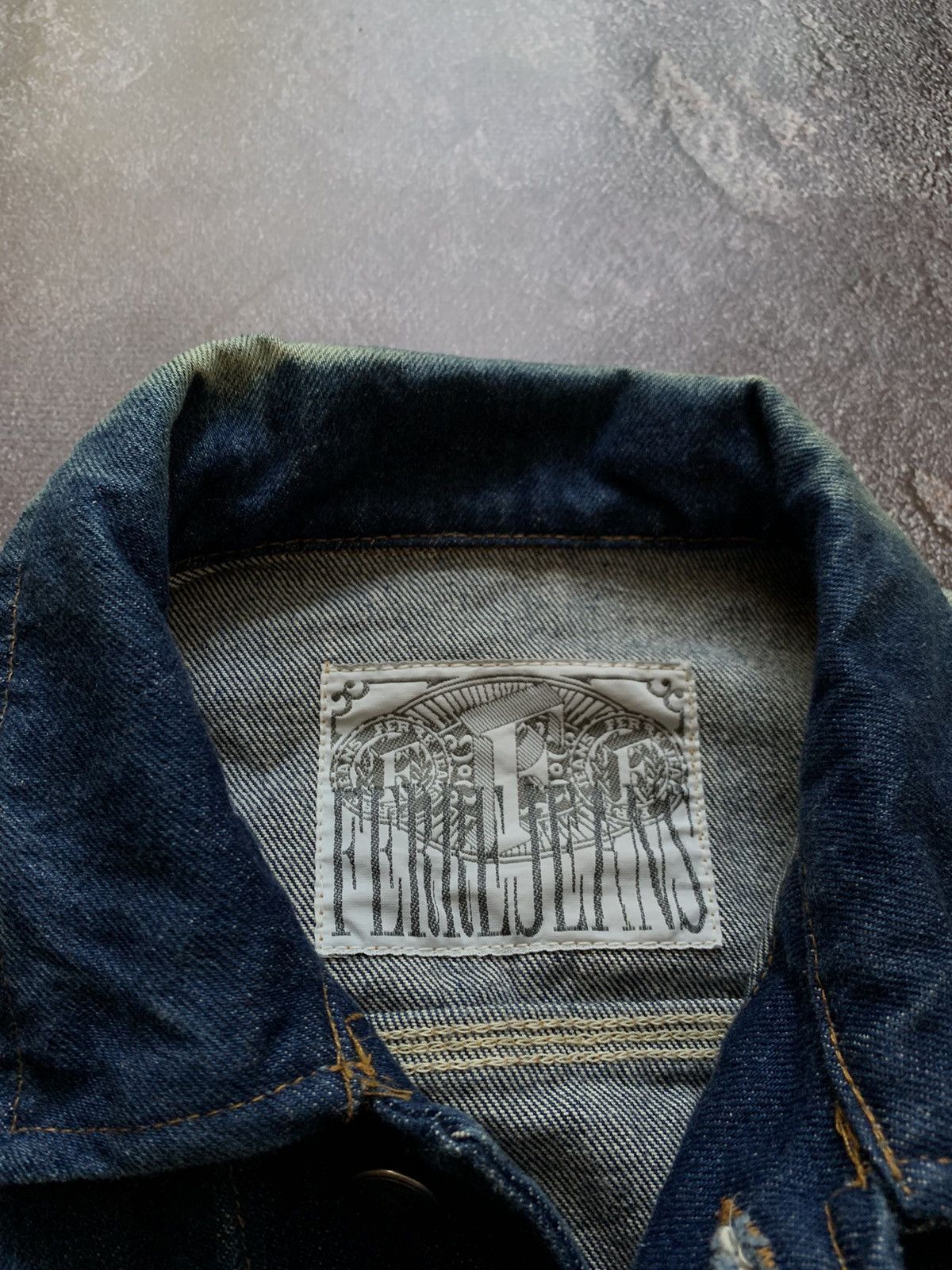 Gianfranco Ferre Gianfranco Ferre Denim Jacket / Avant Garde Leather Patch Size US S / EU 44-46 / 1 - 3 Thumbnail