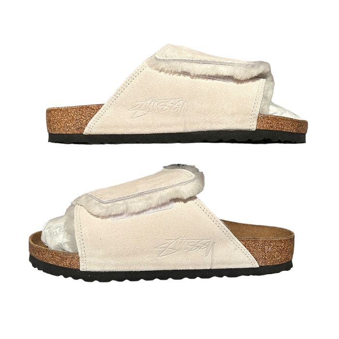 Stussy Stussy Birkenstock Solana Shearling Slide Bone | Grailed