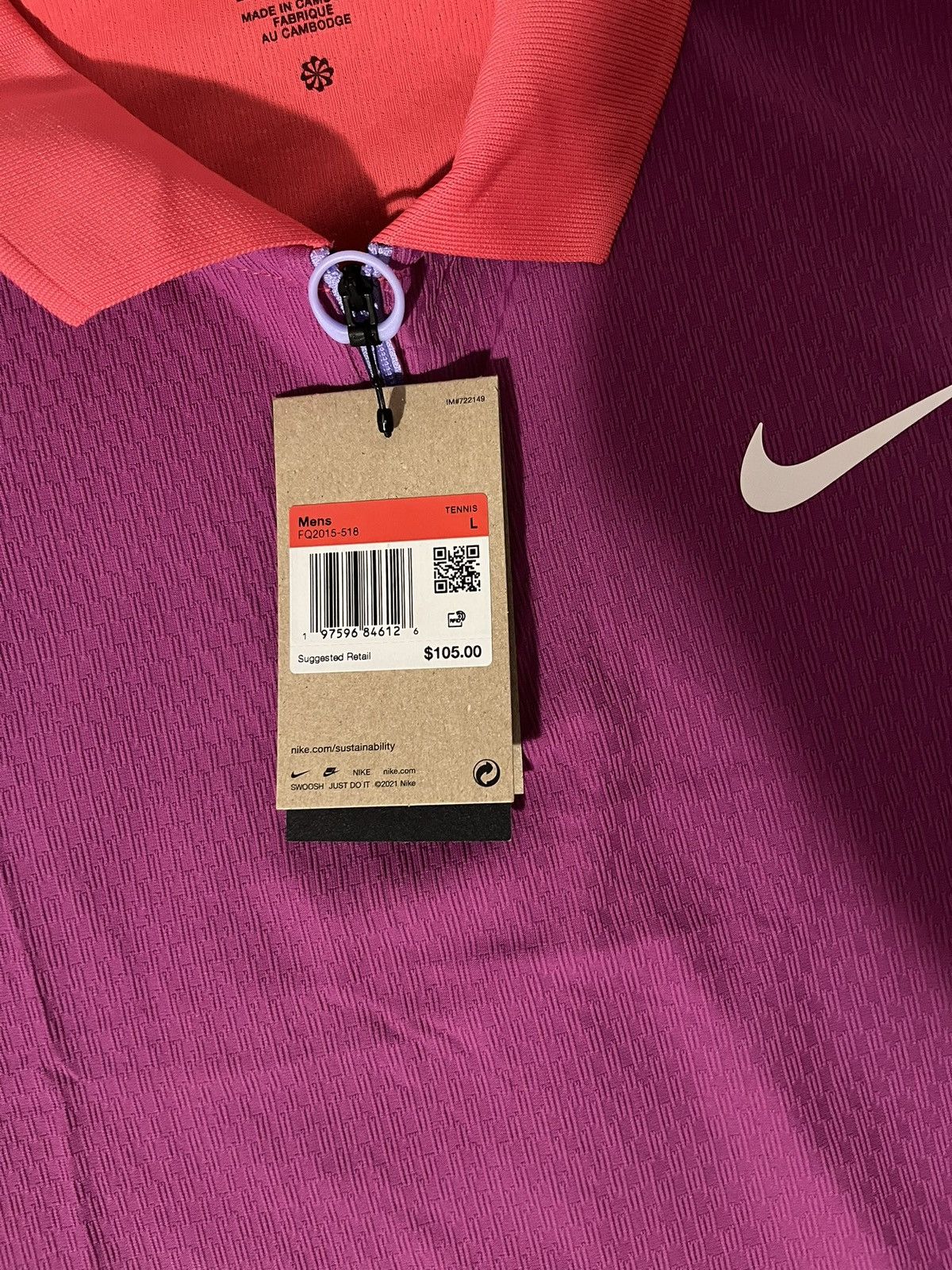 Nike Nike Court Slam Ultimate Men's Dri-FIT ADV Tennis Polo Sz L Size US L / EU 52-54 / 3 - 2 Thumbnail