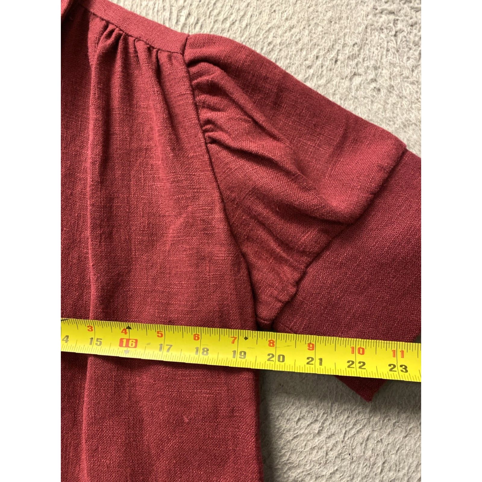 Vintage Never A Wallflower Shirt Womens Burgundy XS Short Sleeve Cotton Silk Button Round Neck Modern City design 90s? Size XS / US 0-2 / IT 36-38 - 7 Thumbnail