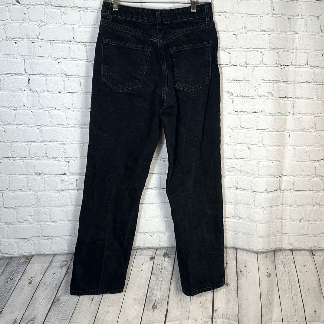 Zara ZARA Jeans Women High Rise Buttonfly Straight Black Size 6 Women’s Size 6 Black Straight Jeans Size 28" / US 6 / IT 42 - 6 Thumbnail