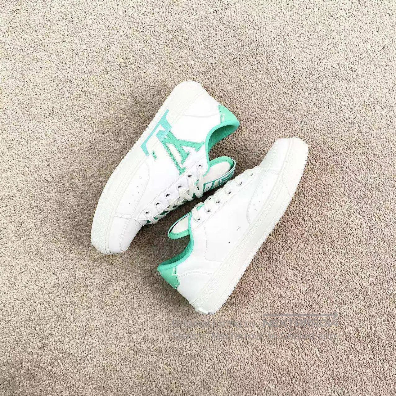 Louis Vuitton Louis Vuitton White and green side logo board shoes| Size US 5 / IT 35 - 4 Thumbnail