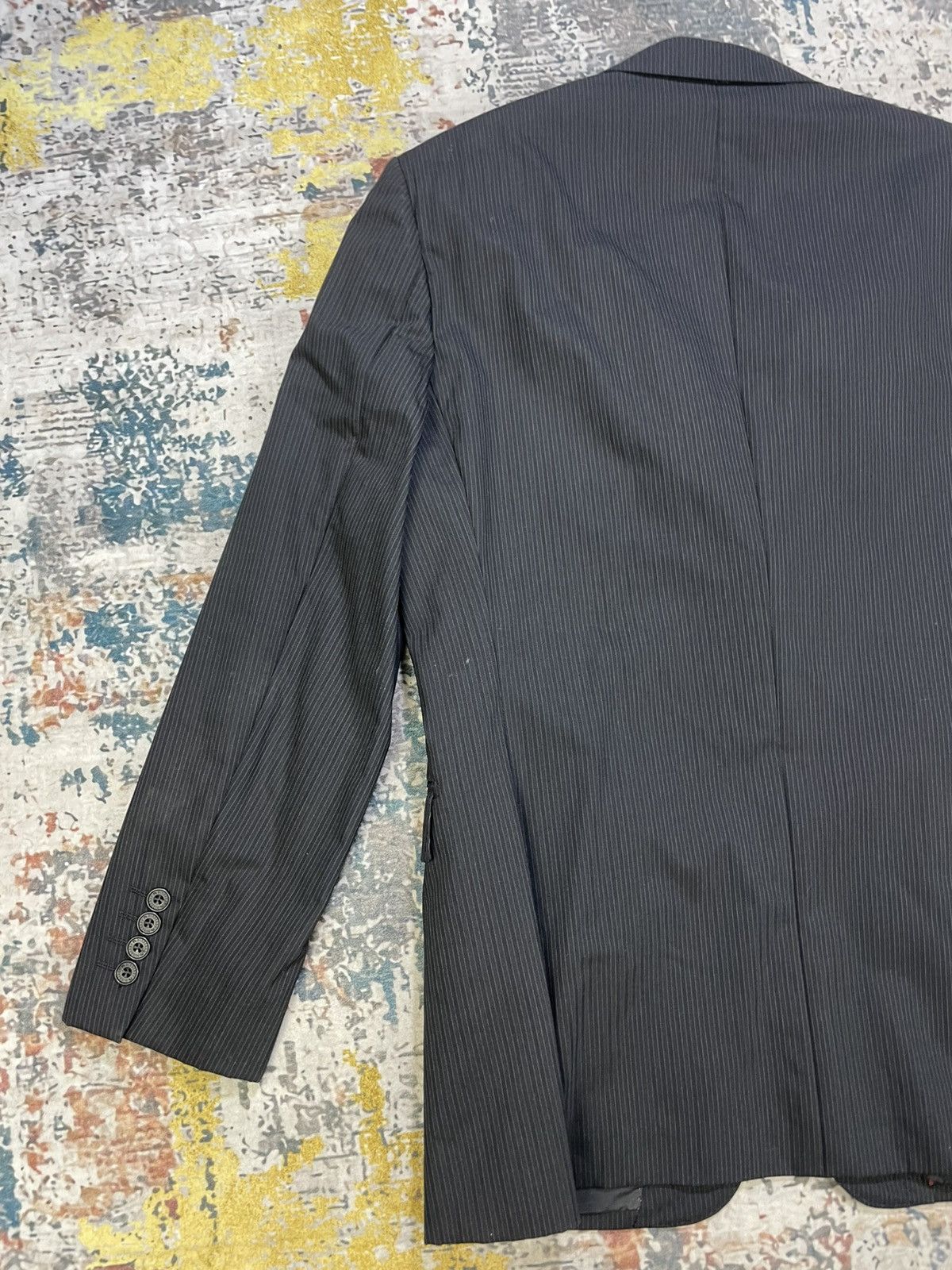 Burberry Burberry Black Label Pinstripes Notch Lapel Blazer Size 40L - 3 Thumbnail