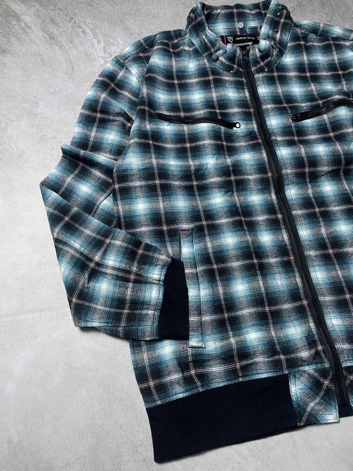 If Six Was Nine 2000’s Commontage Standart - Plaid Bikers Style Jacket Size US L / EU 52-54 / 3 - 4 Thumbnail